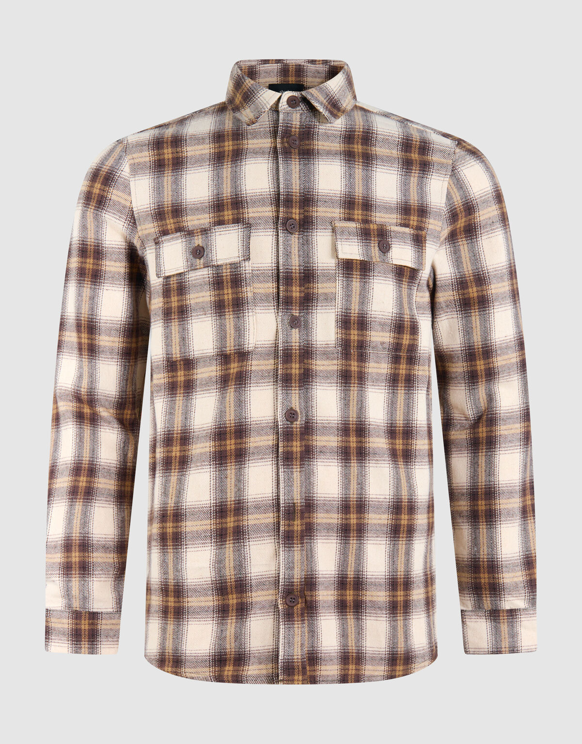 Ruiten Overhemd Lichtbruin SHOEBY MEN