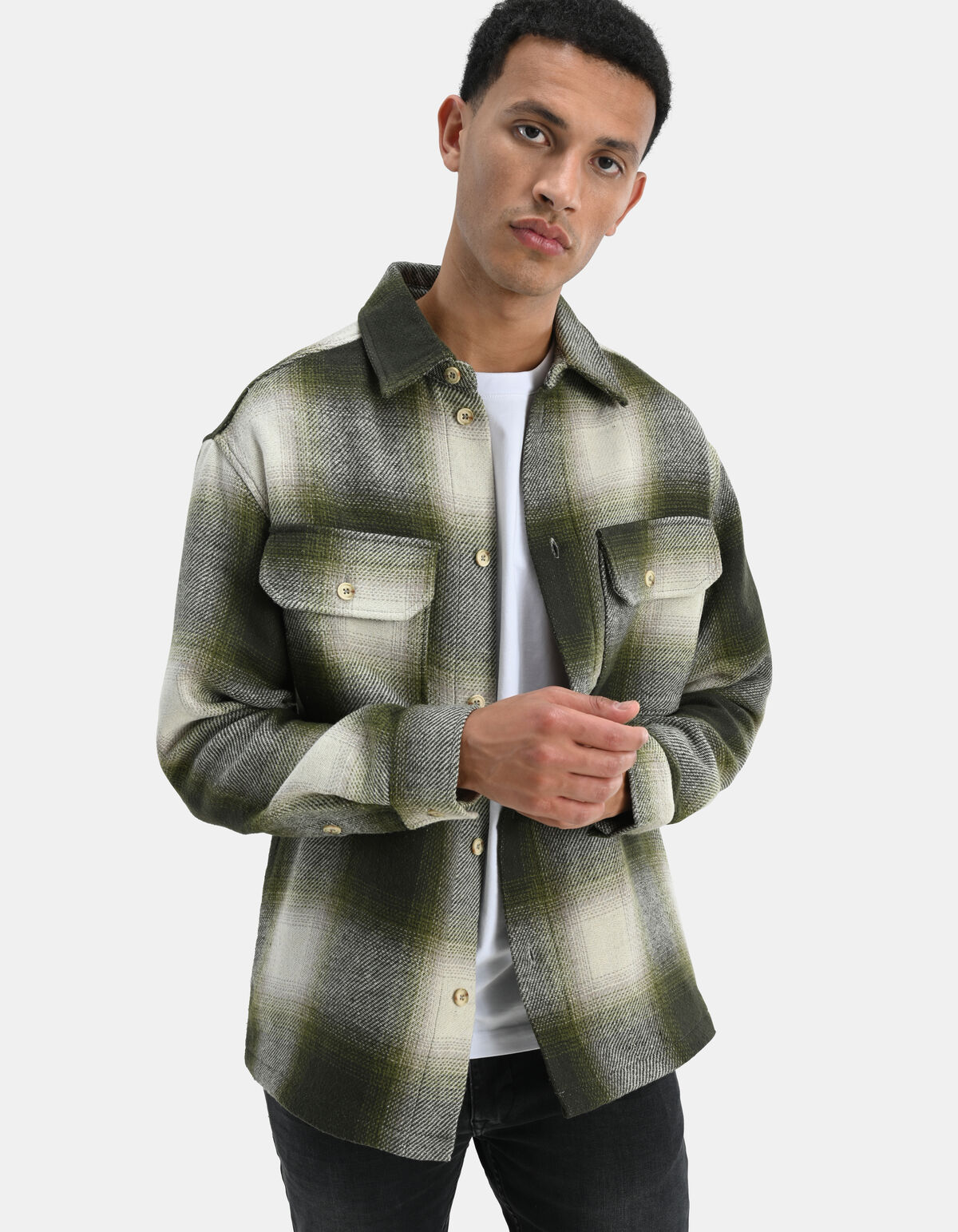 Ruiten Overshirt Groen SHOEBY MEN