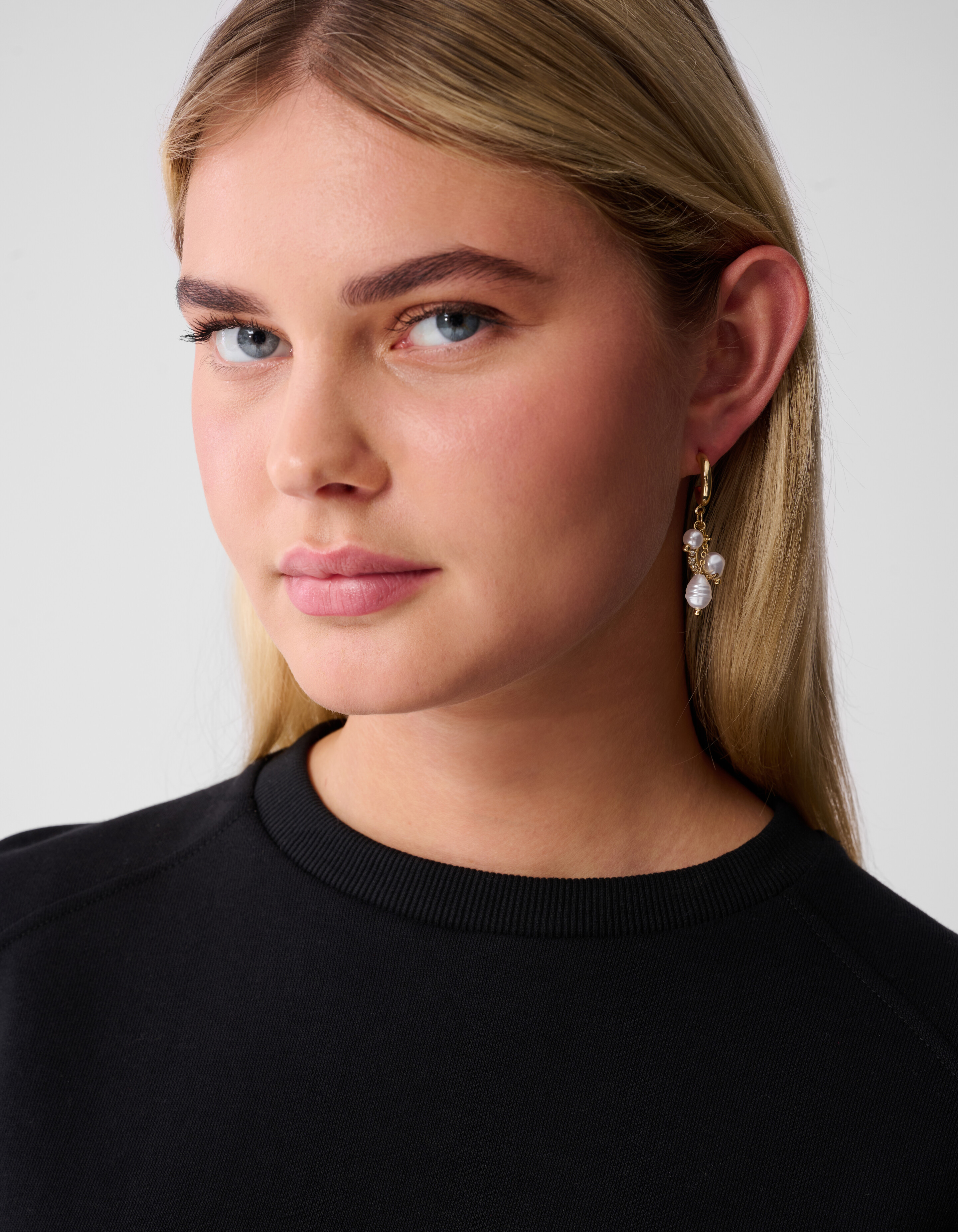 Parel/Maan Hoop Oorbellen Goud SHOEBY ACCESSOIRES
