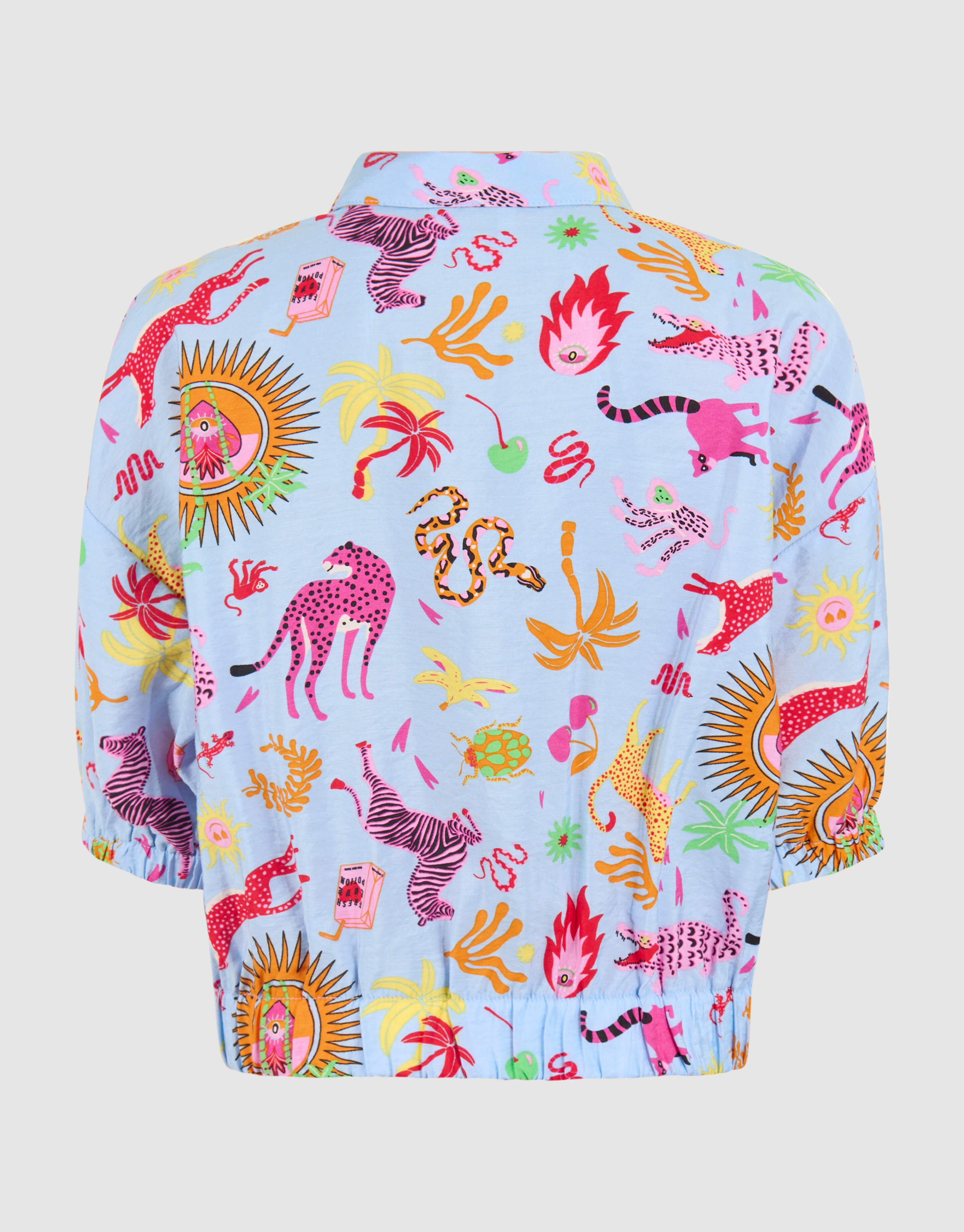 Jungle Artwork Blouse Lichtblauw By Lizzy SHOEBY GIRLS