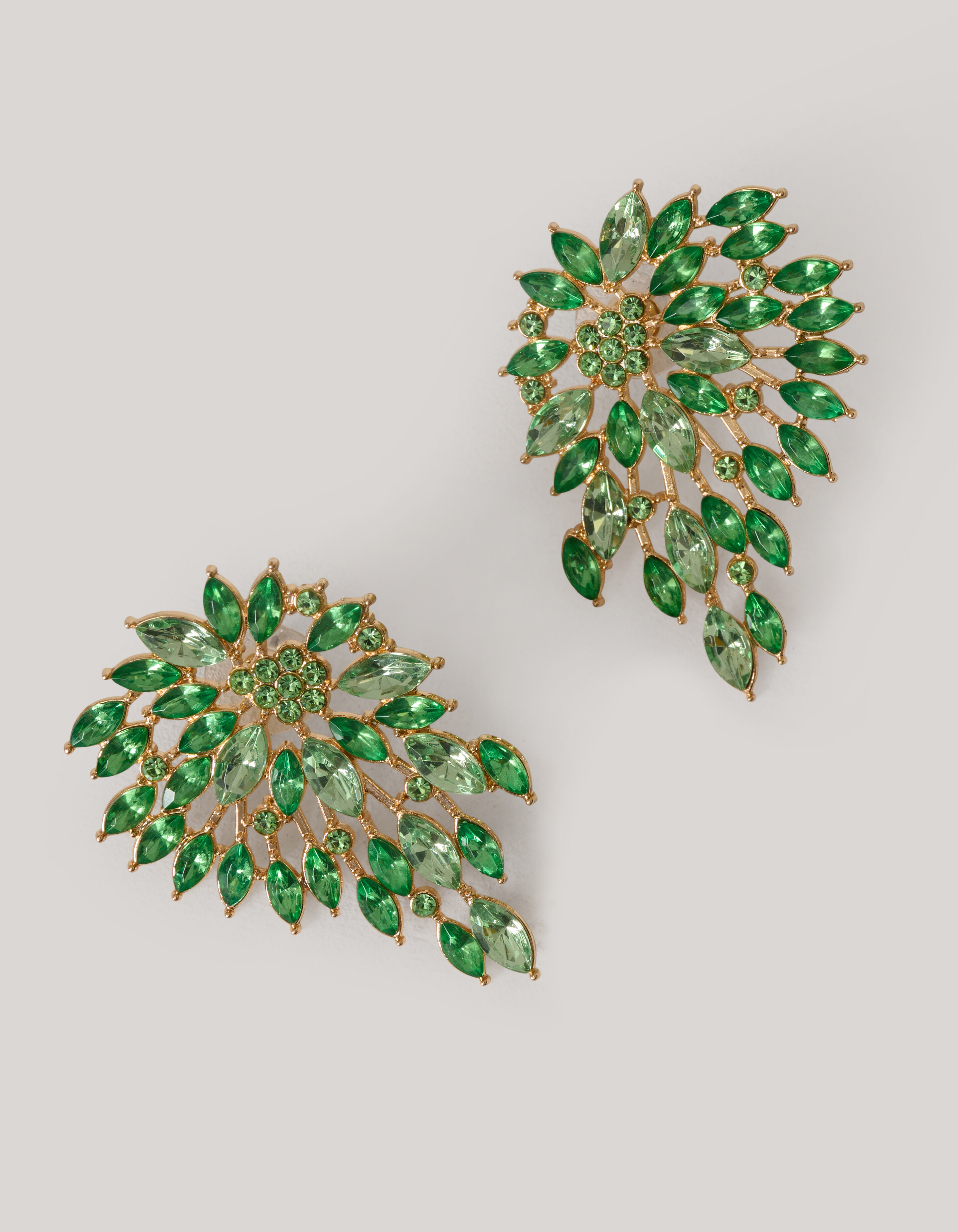 Vintage Strass Oorbellen Groen SHOEBY ACCESSOIRES