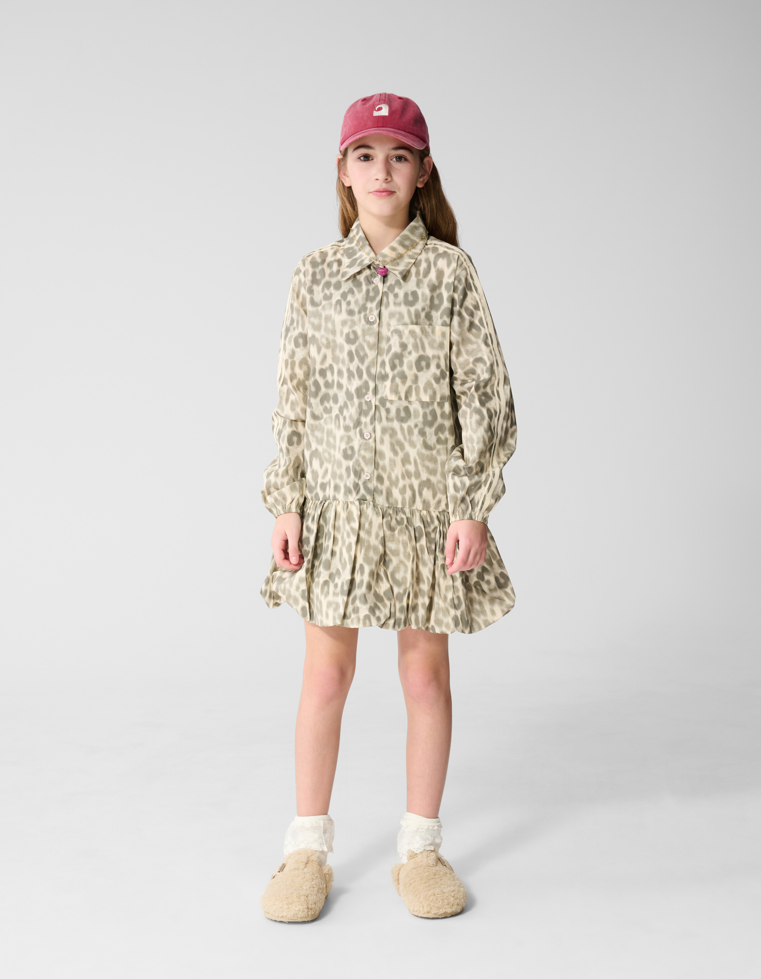 Leopard Balloon Fit Mini Jurk Lichtbruin SHOEBY GIRLS
