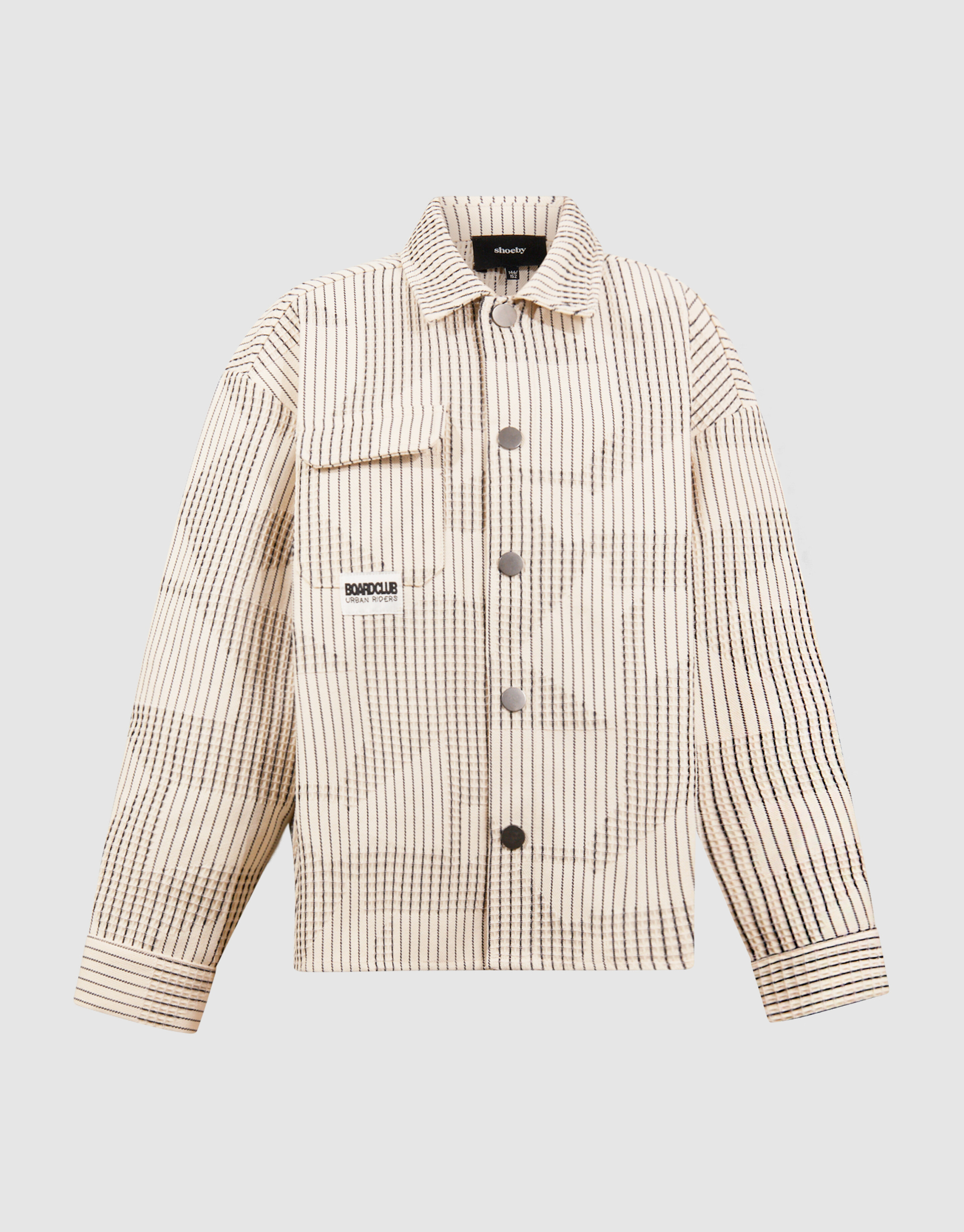 Waffle Stripe Overshirt Gebroken Wit SHOEBY BOYS
