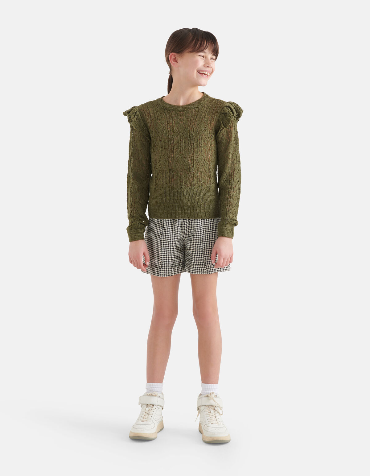 Ajour Top Donkergroen SHOEBY GIRLS