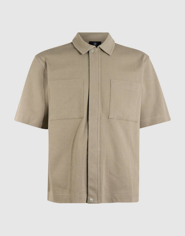 Structuur Zipper Overshirt Khaki SHOEBY MEN