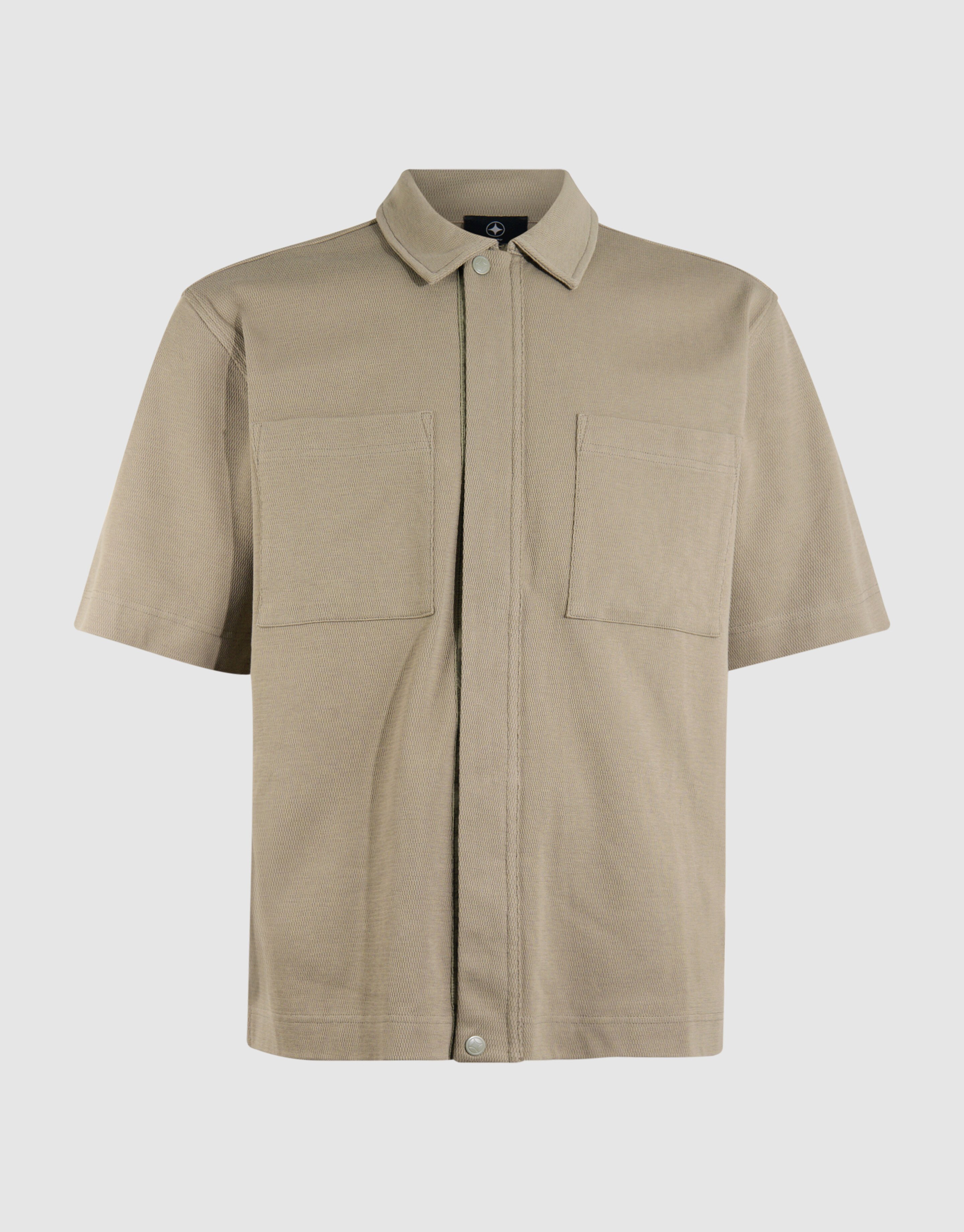 Structuur Zipper Overshirt Khaki SHOEBY MEN