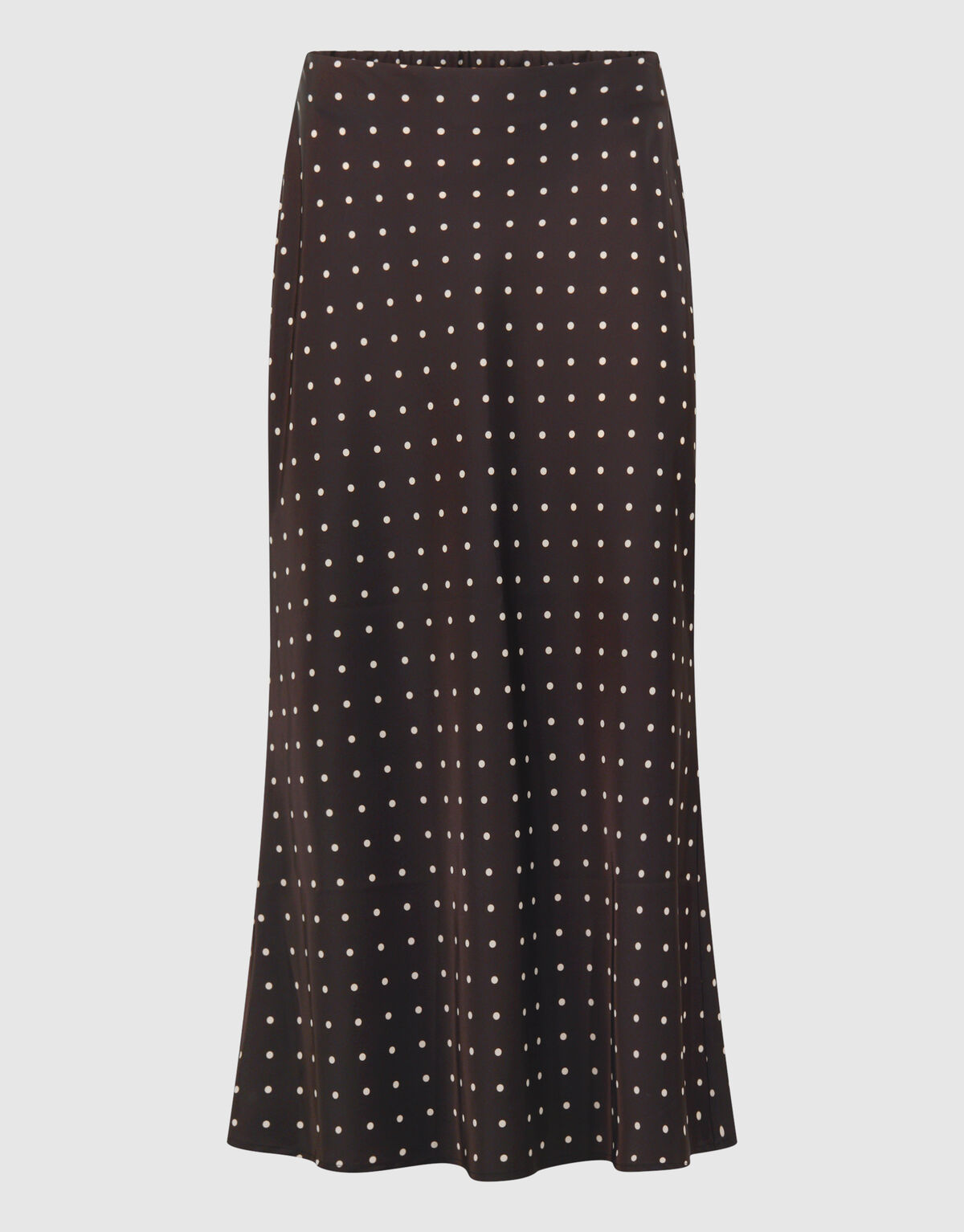 Satijnen Polkadot Maxi Rok Donkerbruin SHOEBY WOMEN