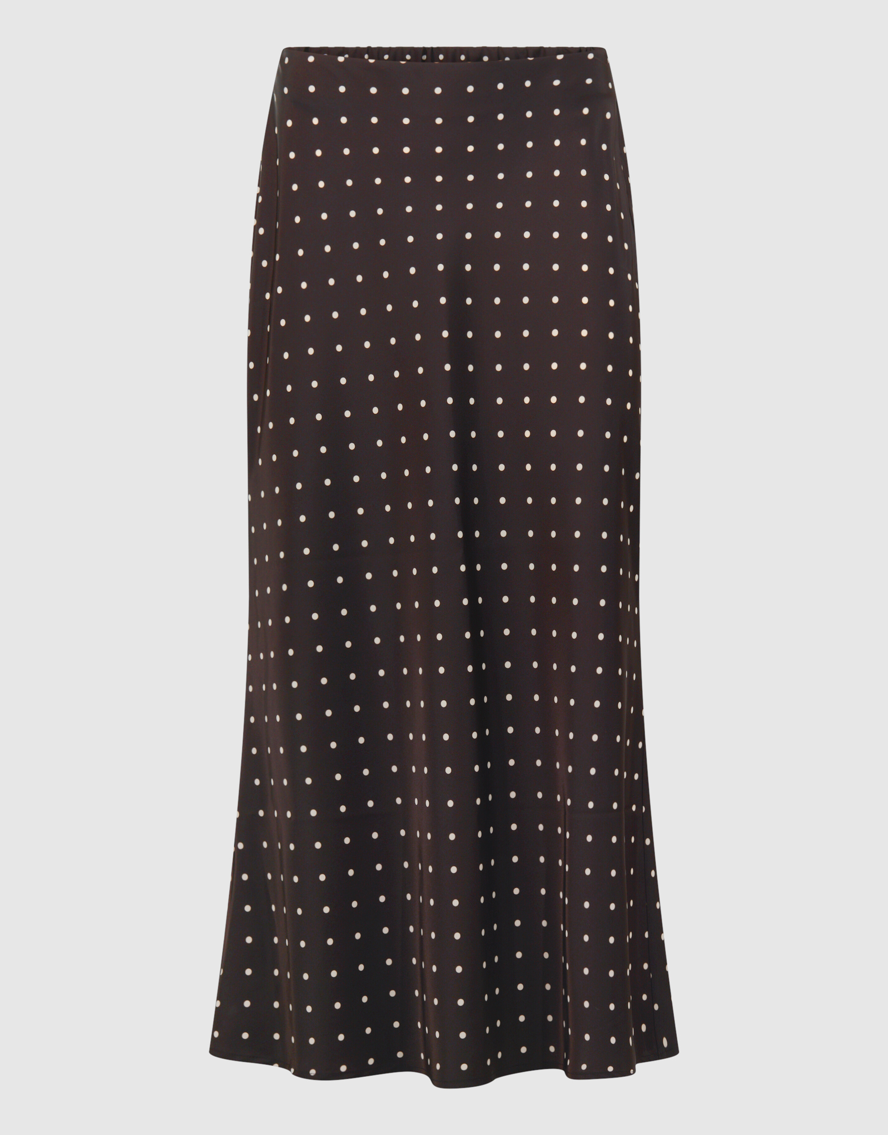 Satijnen Polkadot Maxi Rok Donkerbruin SHOEBY WOMEN