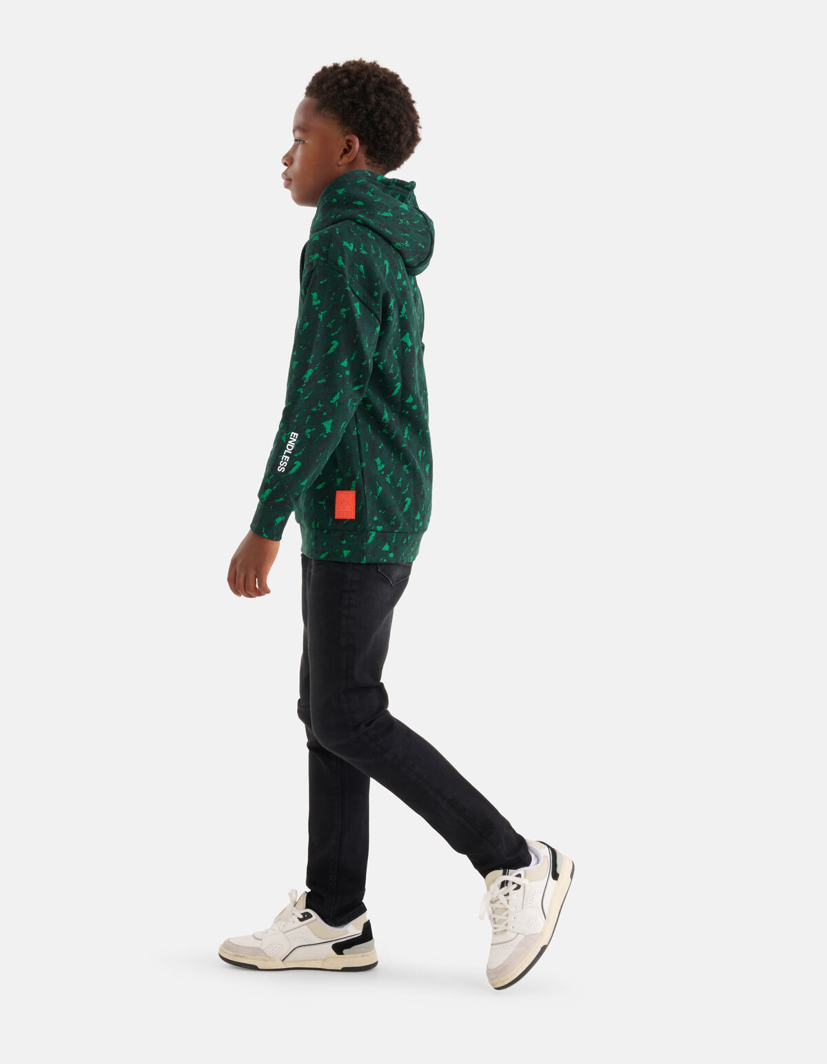 Printed Hoodie Donkergroen SHOEBY BOYS