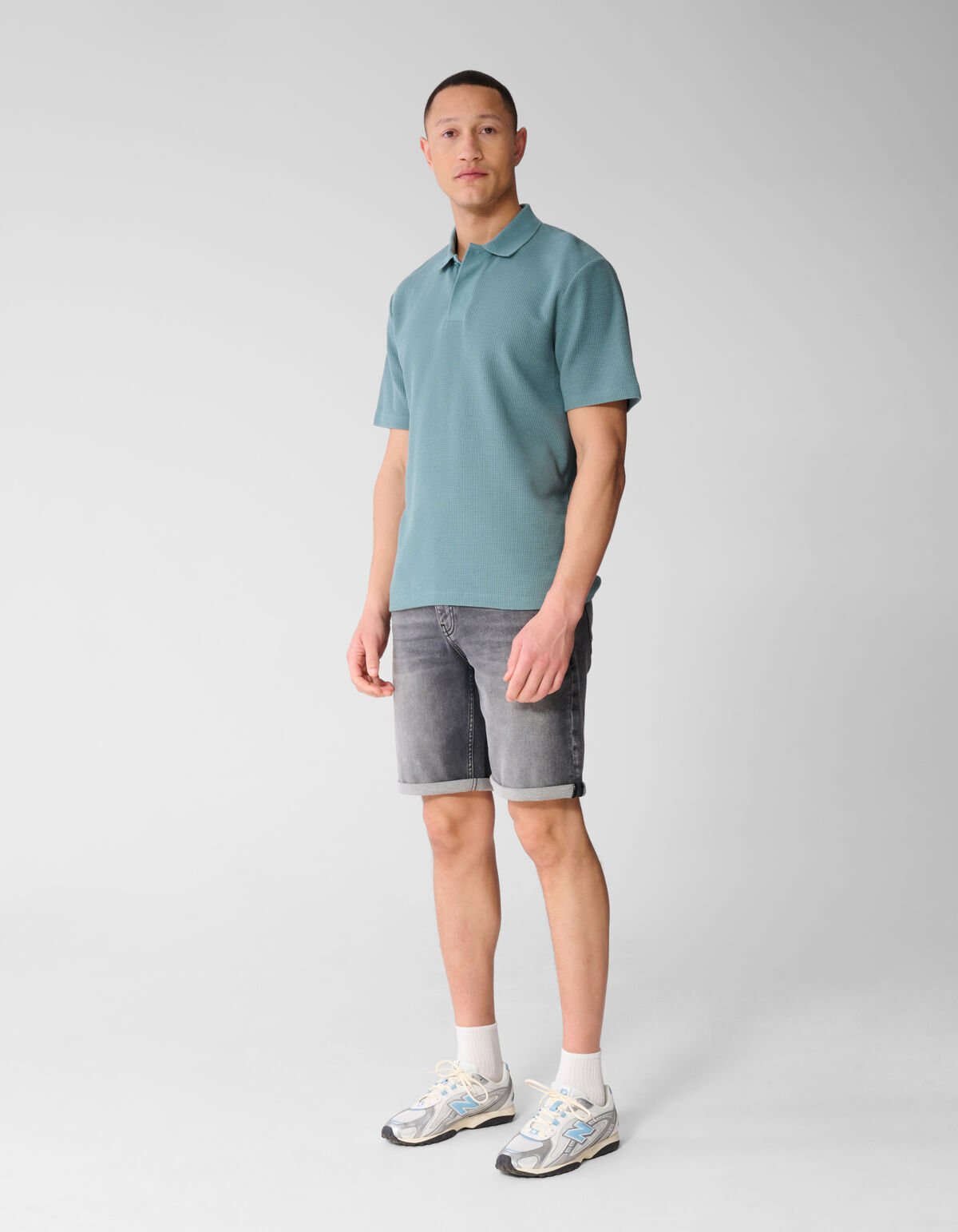 Waffle Polo Donkergroen SHOEBY MEN