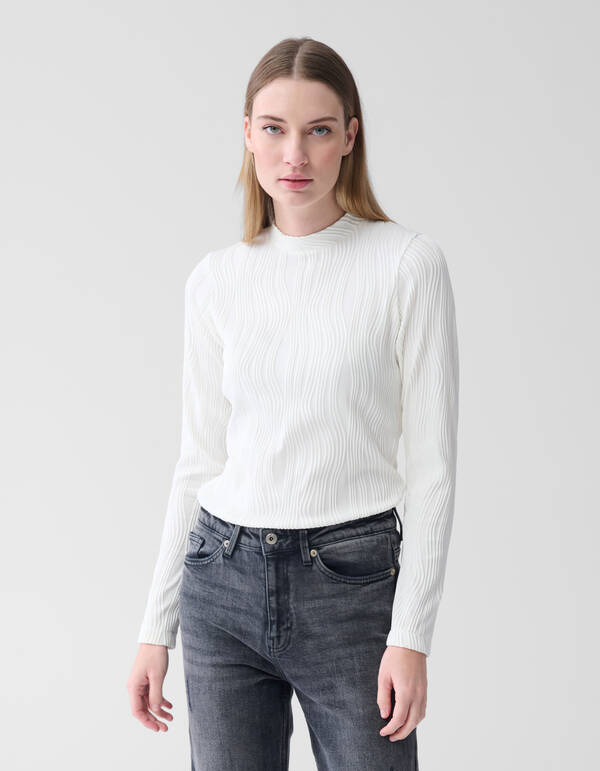 Swirl Crinkle Top Wit SHOEBY WOMEN