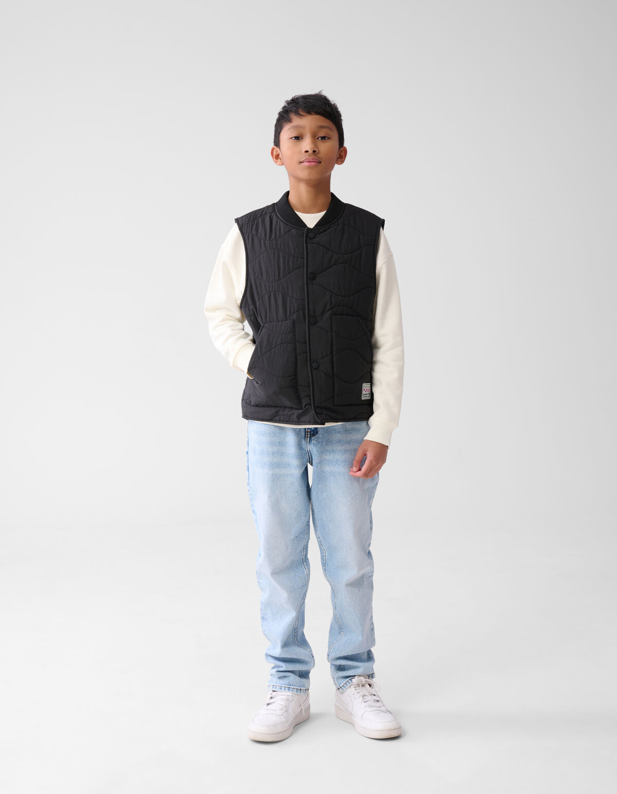 Structuur Bodywarmer Zwart SHOEBY BOYS