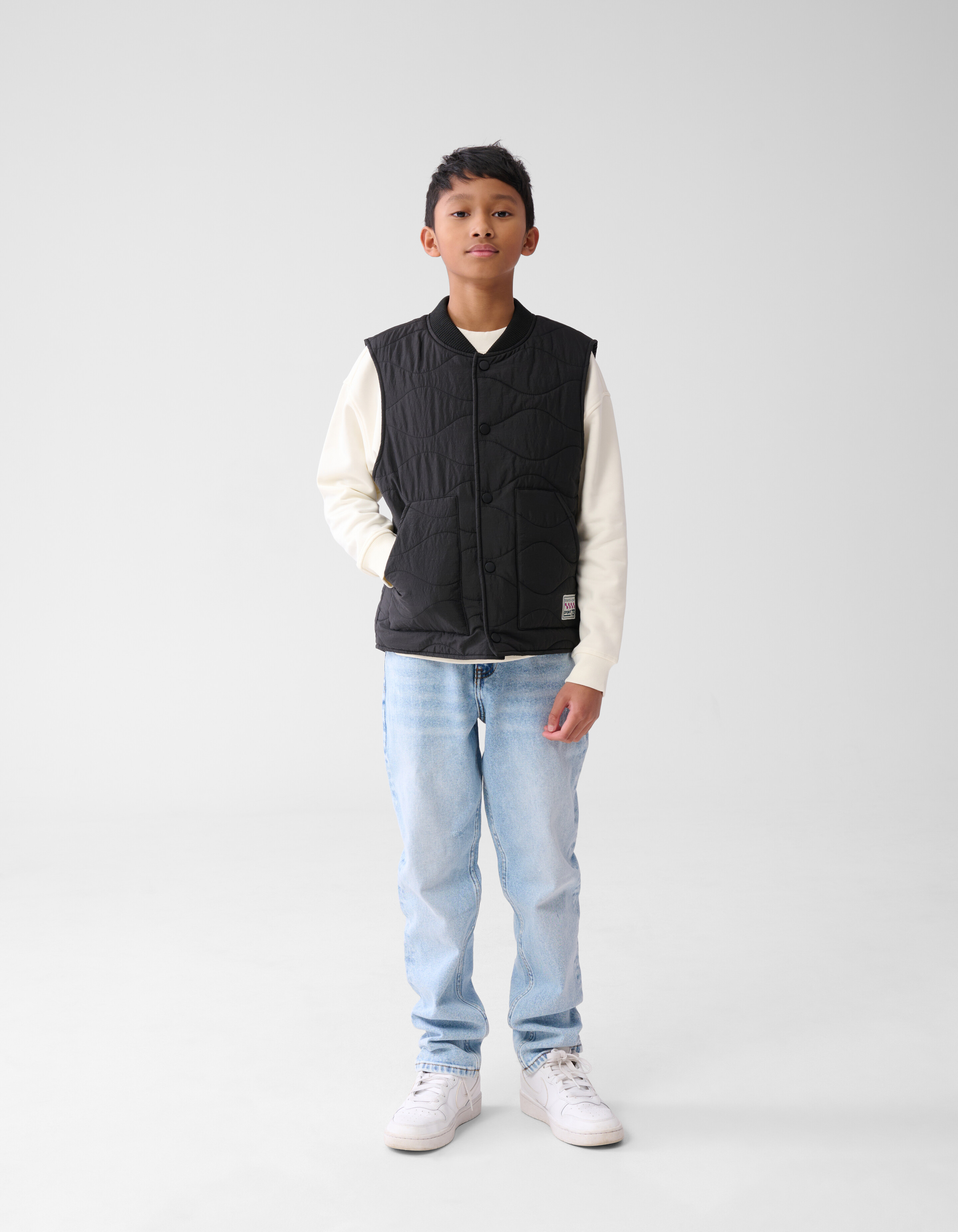 Structuur Bodywarmer Zwart SHOEBY BOYS