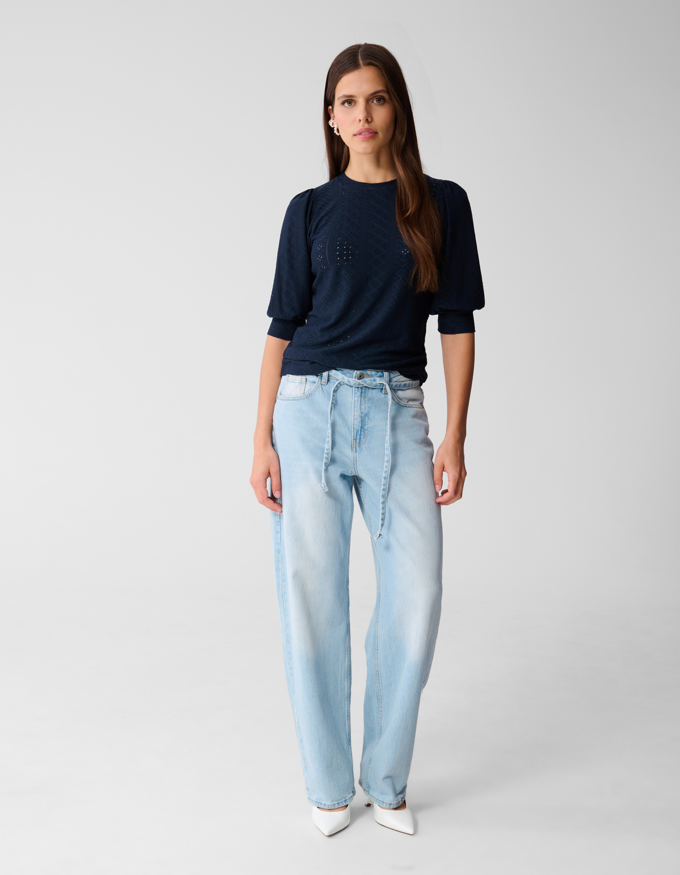 Embroidery Top Donkerblauw SHOEBY WOMEN