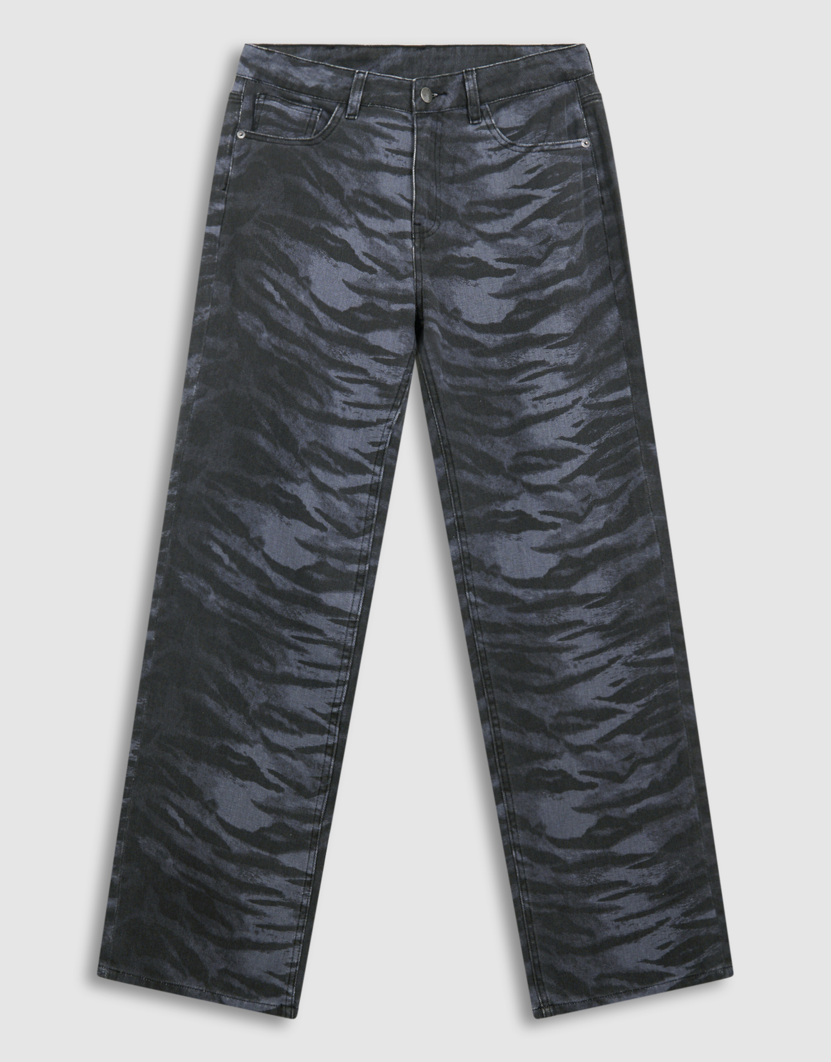 Tijger Wide Leg Fit Jeans Donkergrijs SHOEBY WOMEN