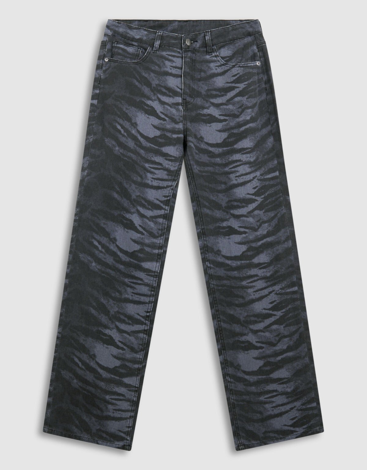 Tijger Wide Leg Fit Jeans Donkergrijs SHOEBY WOMEN