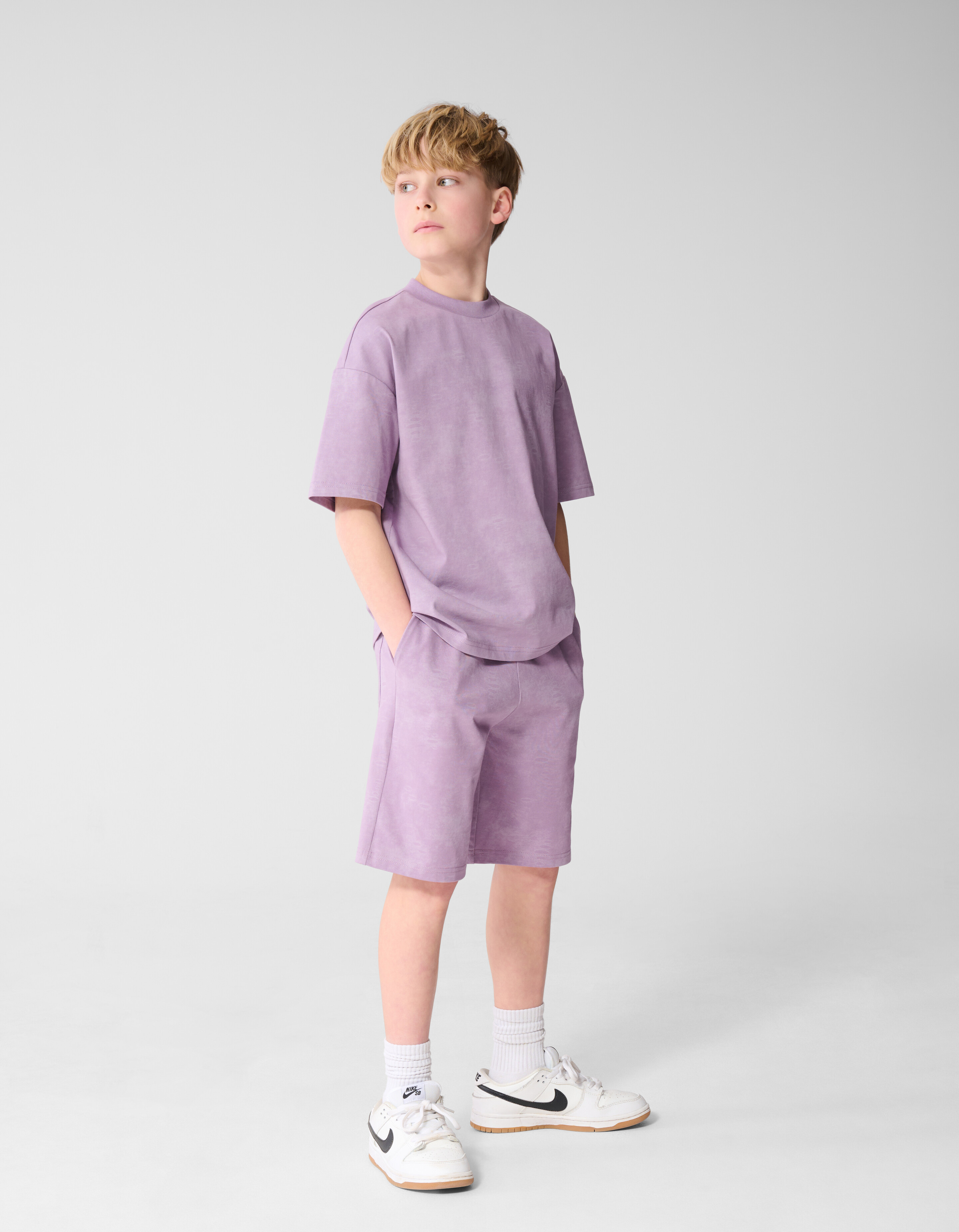 Oversized Washed Label T-shirt Lichtpaars SHOEBY BOYS