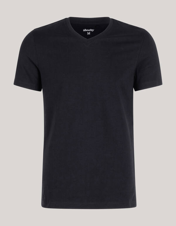 Basis V-hals T-shirt Zwart SHOEBY MEN