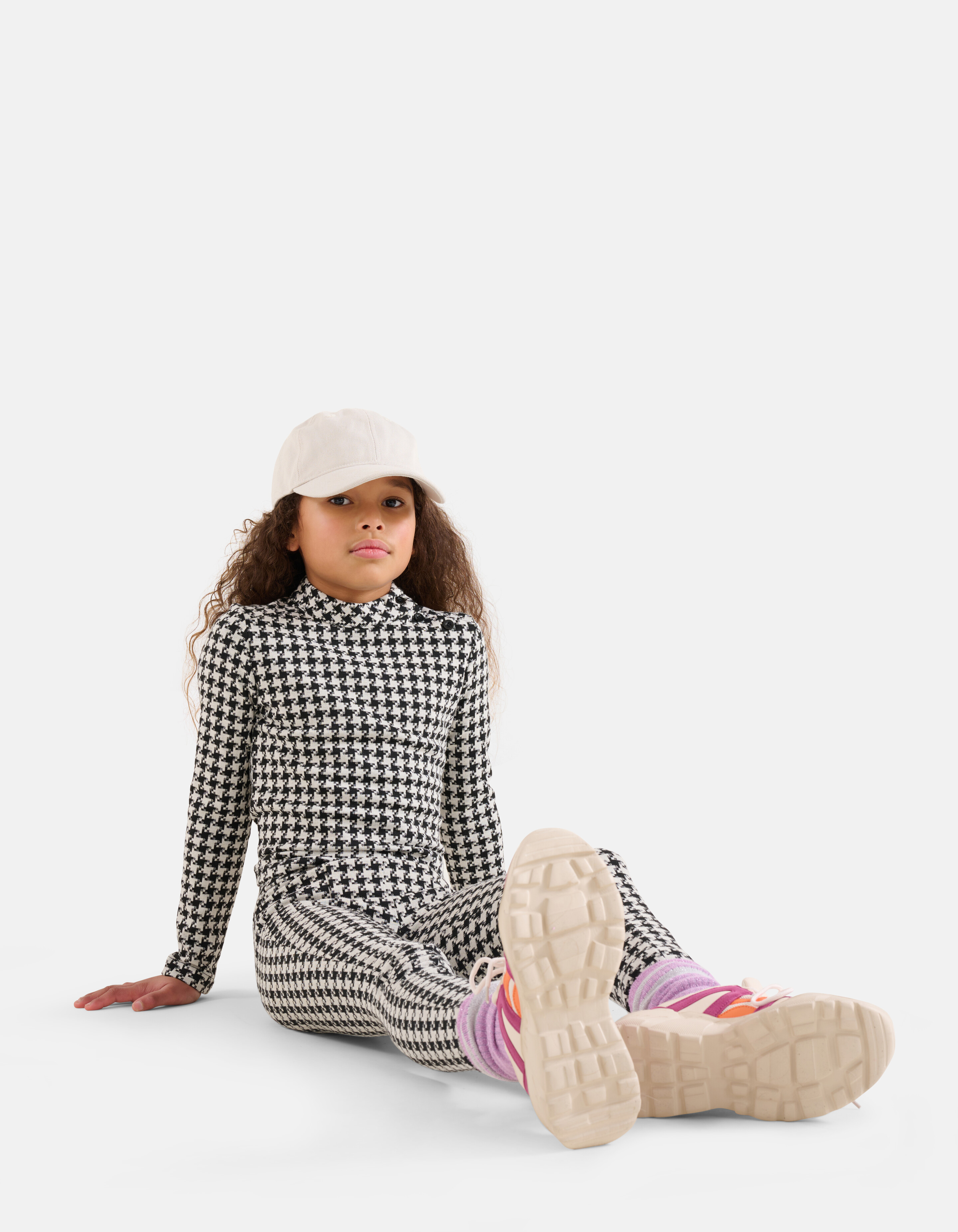Pied-De-Poule Top Zwart/Wit SHOEBY GIRLS