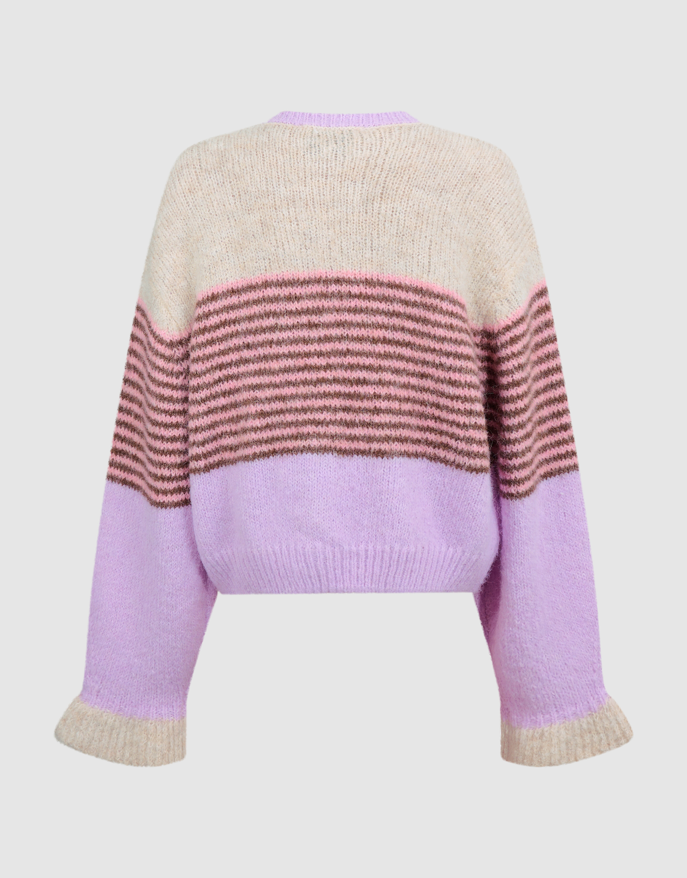 Fluffy Gestreept Vest Gebroken Wit/Paars SHOEBY GIRLS
