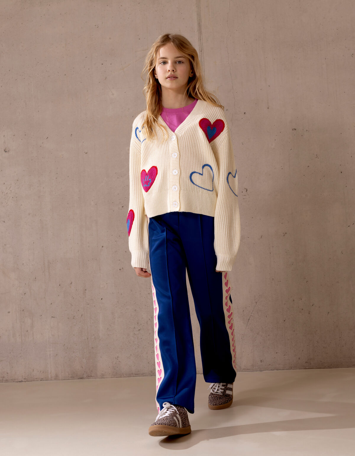 Sporty Tape Wide Leg Broek Donkerblauw SHOEBY GIRLS