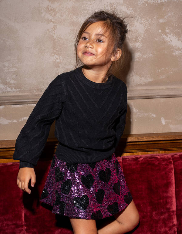 Glitter Gebreide Trui Zwart SHOEBY GIRLS