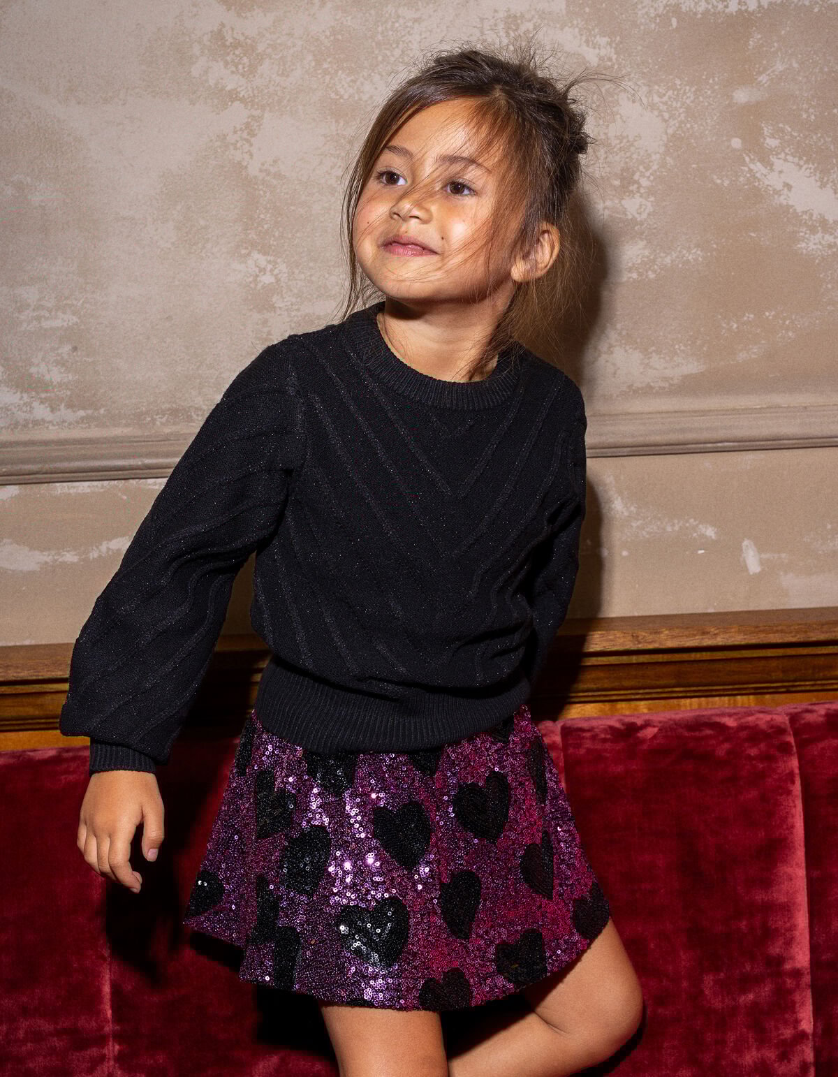 Glitter Gebreide Trui Zwart SHOEBY GIRLS