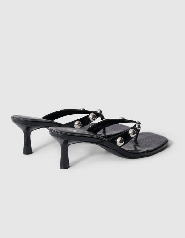 Studs Slipper Hakken Zwart SHOEBY SHOES