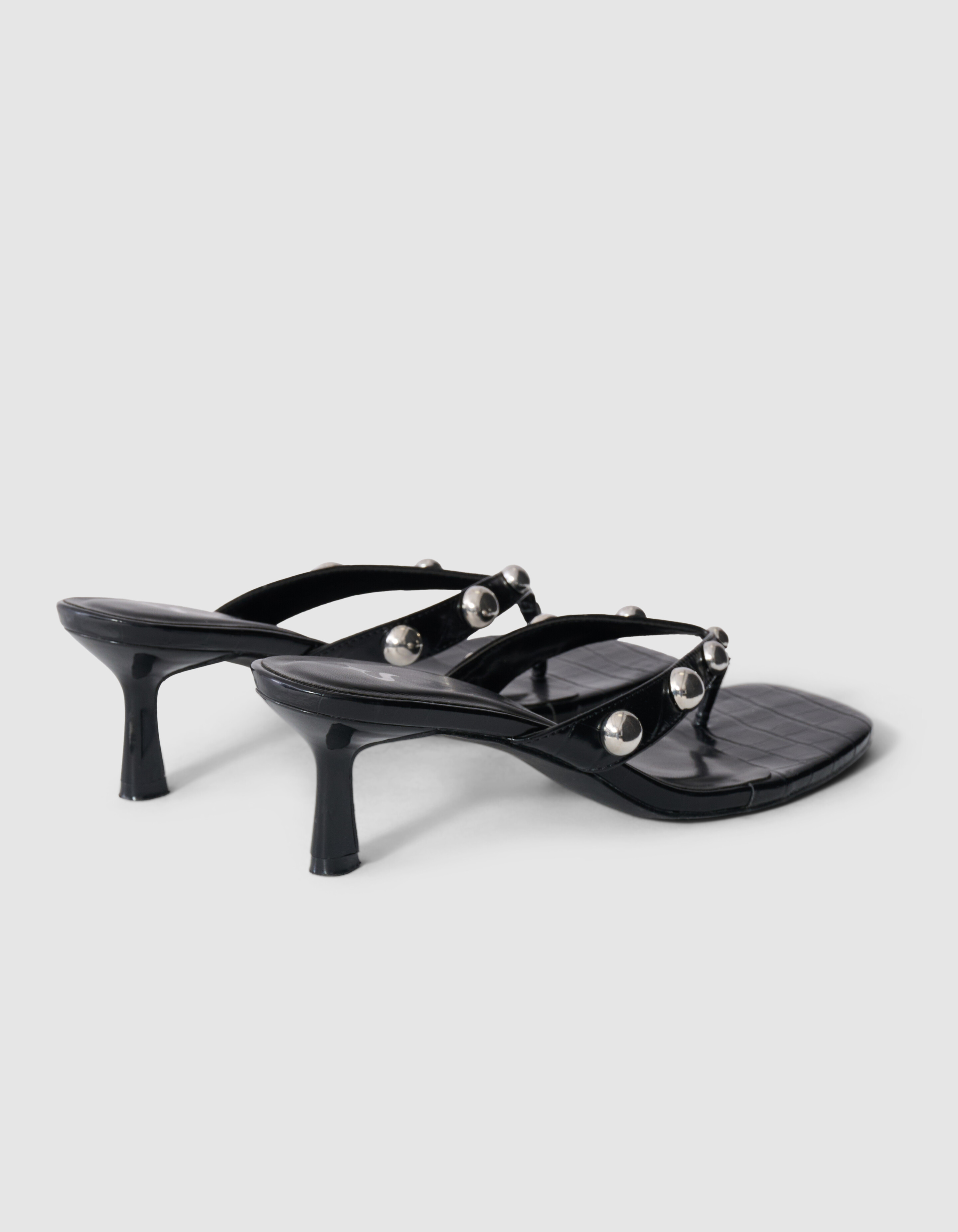 Studs Slipper Hakken Zwart SHOEBY SHOES