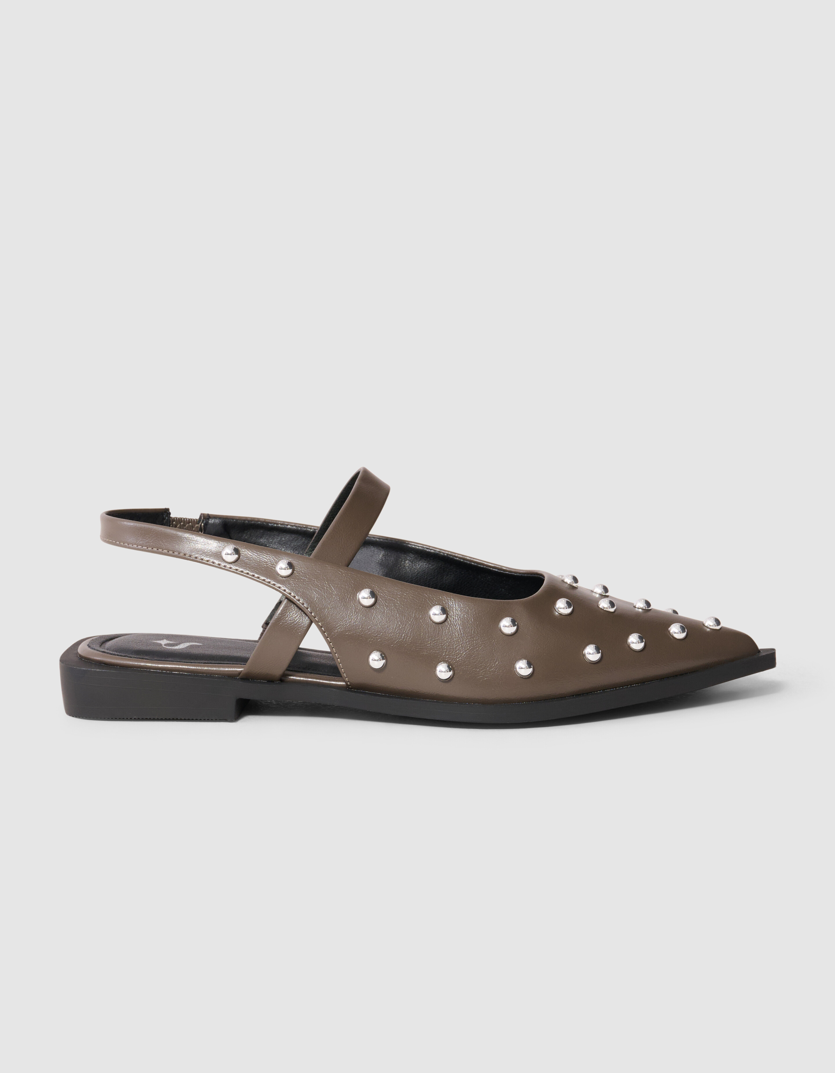 Studs Slingback Donkergrijs SHOEBY SHOES