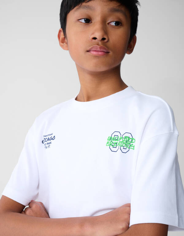 Downtown Artwork T-shirt Wit SHOEBY BOYS