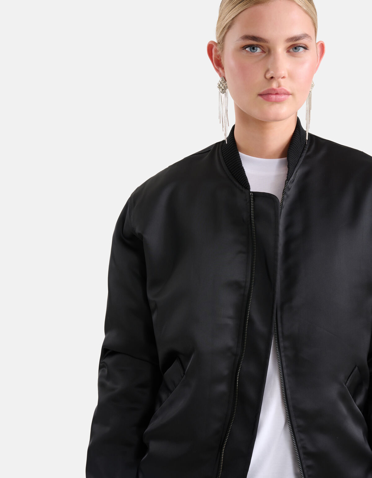 Satijnen Bomberjack Zwart SHOEBY WOMEN