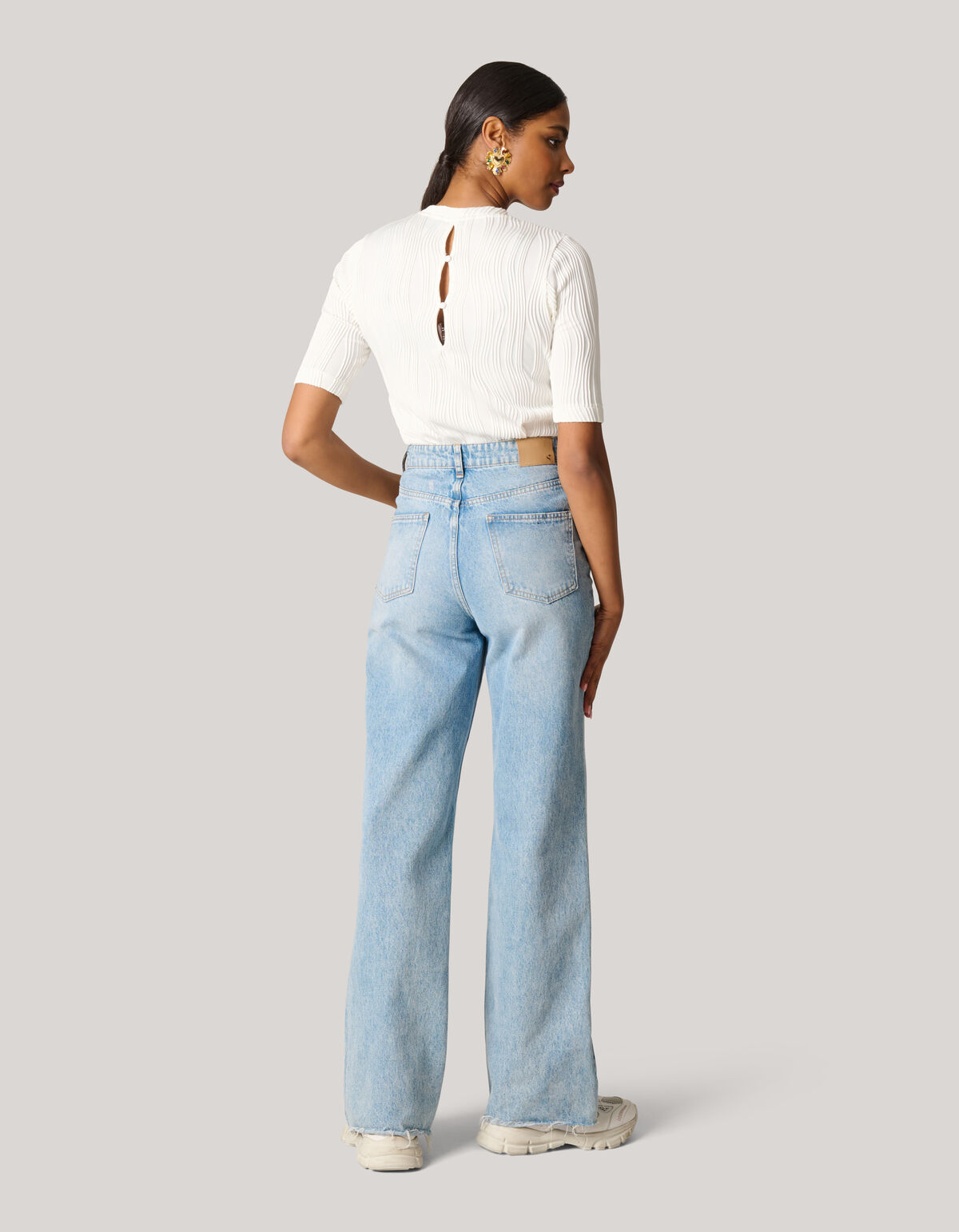 Swirl Crinkle Top Wit SHOEBY WOMEN