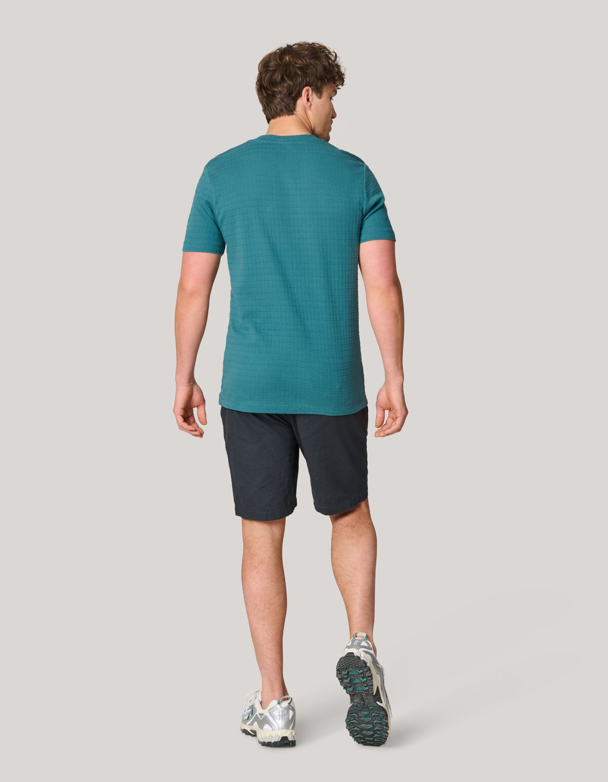 Structuur T-shirt Turquoise SHOEBY MEN