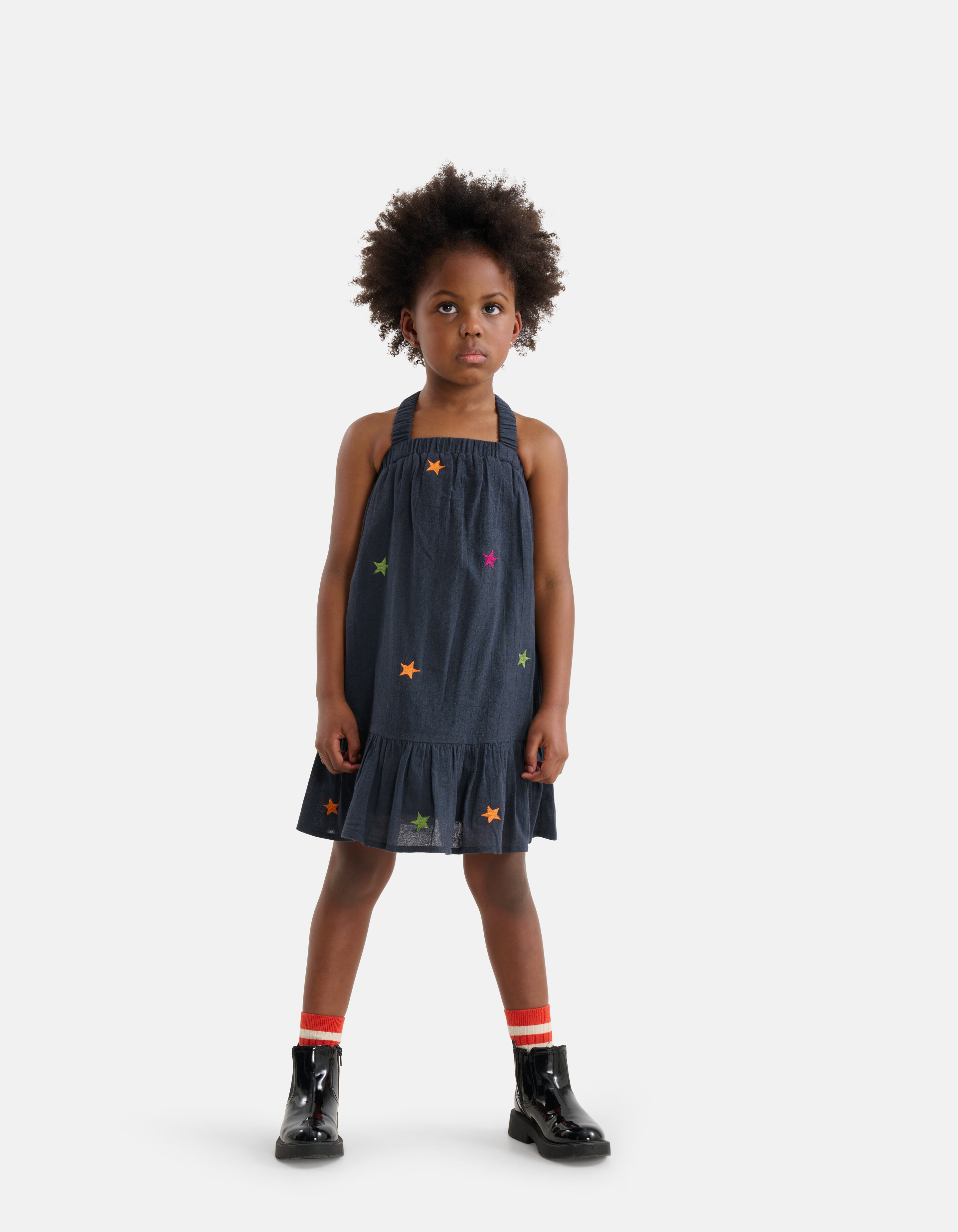 Printed Sterren Jurk Donkergrijs SHOEBY GIRLS