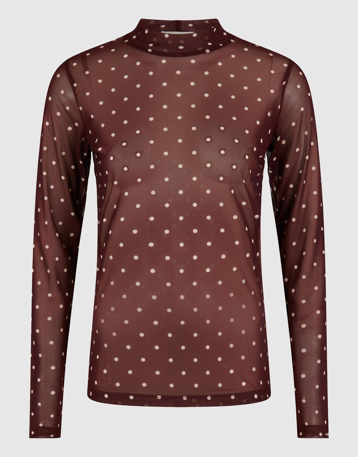 Mesh Stip Top Donkerbruin SHOEBY WOMEN