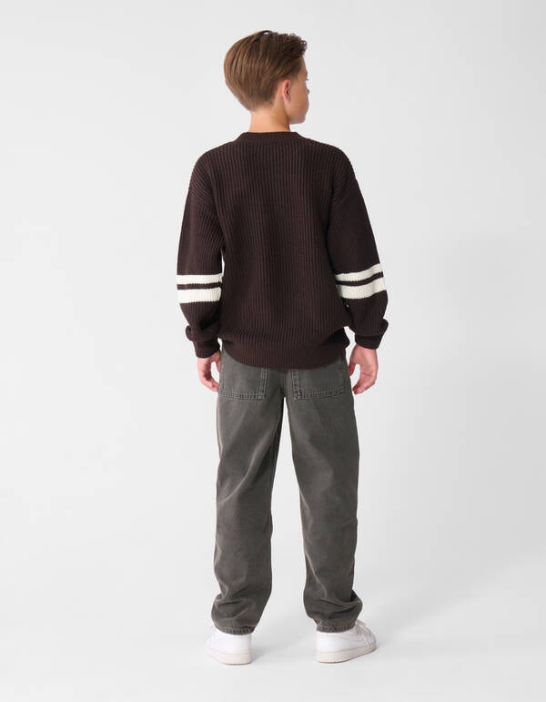 Varsity Gebreide Trui Donkerbruin SHOEBY BOYS
