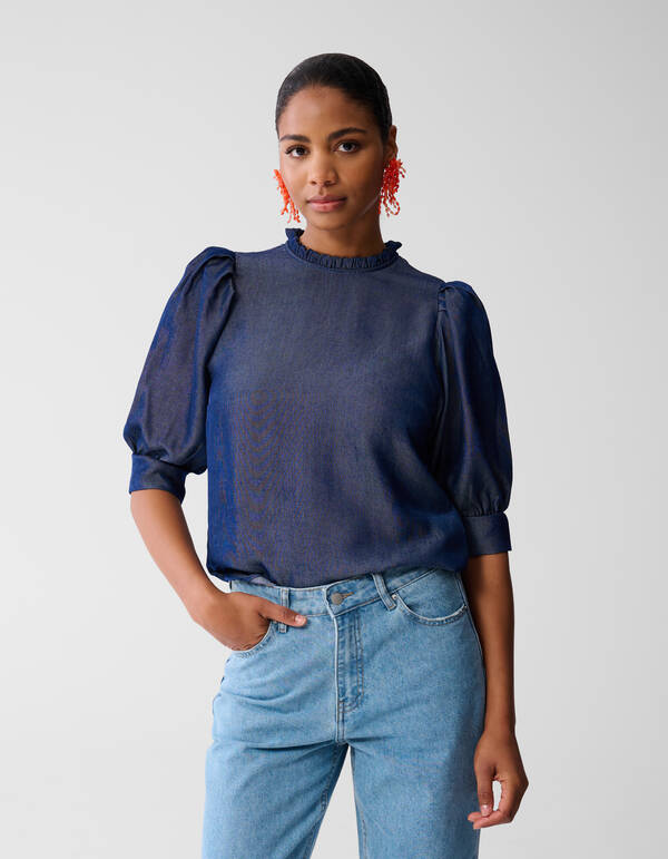 Tencel Top Donkerblauw SHOEBY WOMEN