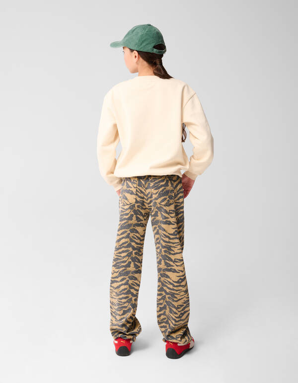 Tijger Artwork Sweater Gebroken Wit SHOEBY GIRLS