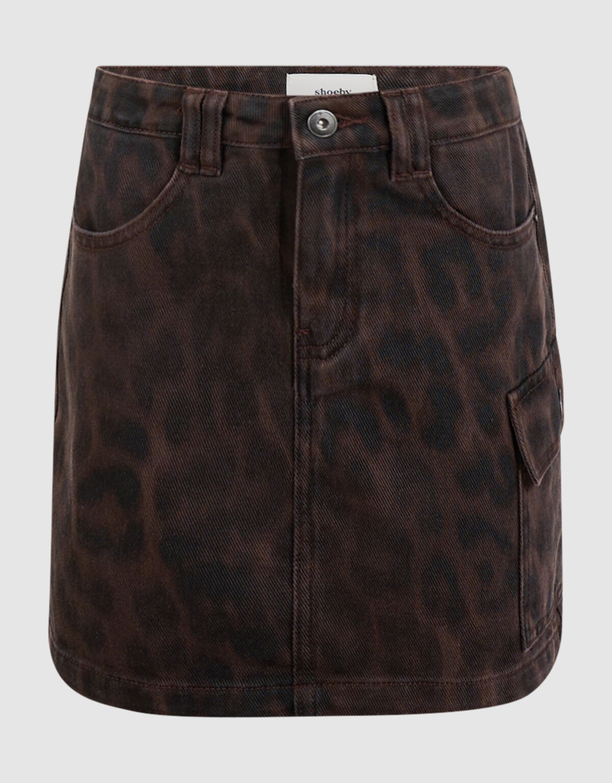 Twill Leopard Print Rok Bruin SHOEBY GIRLS