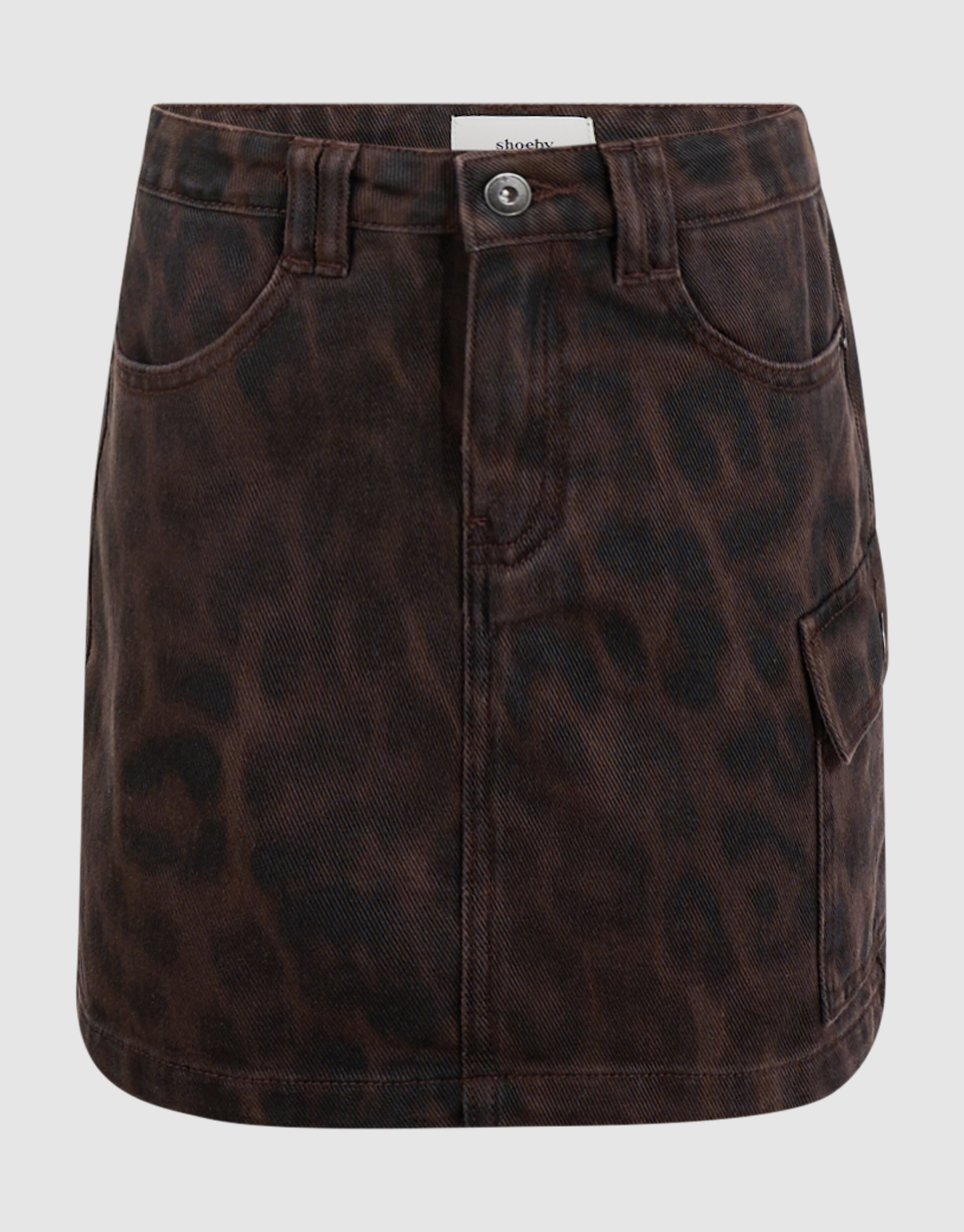 Twill Leopard Print Rok Bruin SHOEBY GIRLS