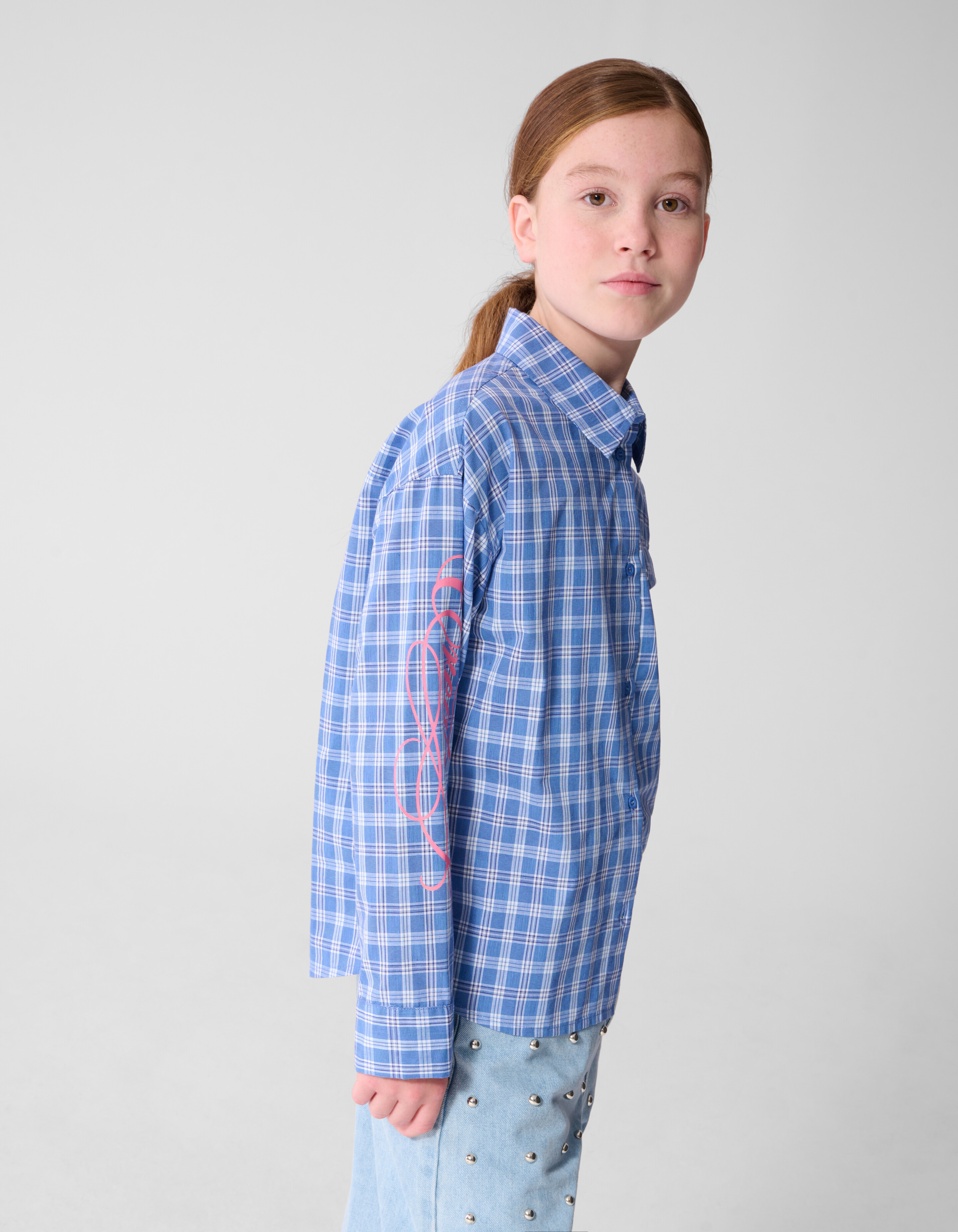 Geruite Blouse Blauw SHOEBY GIRLS