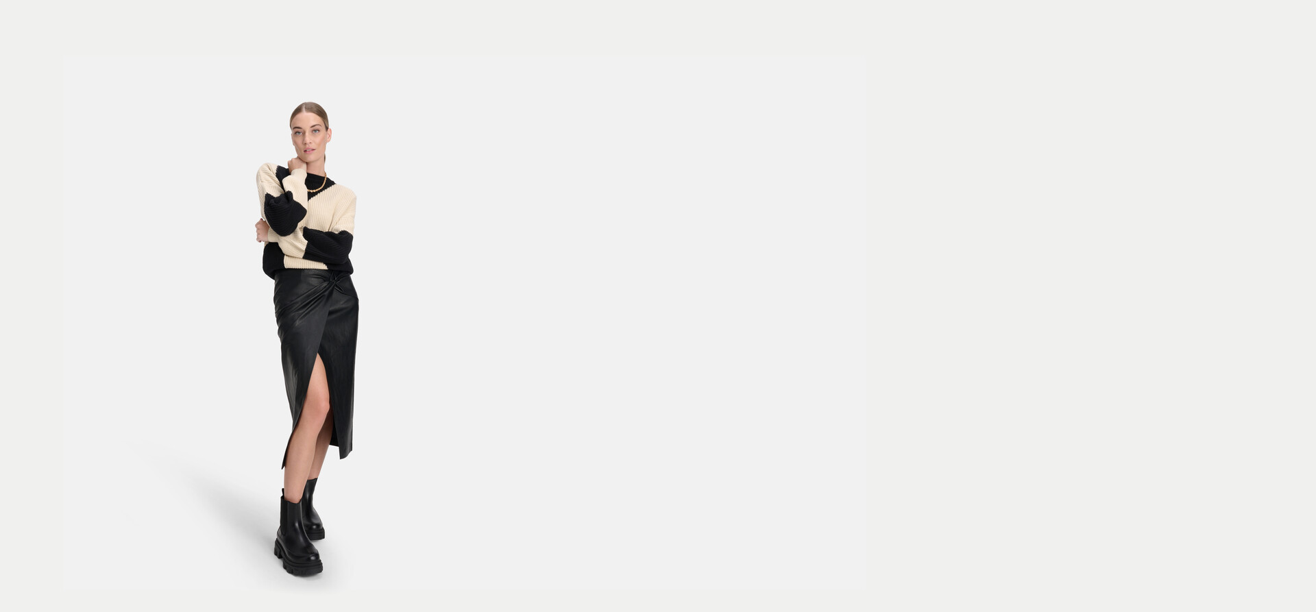 Vegan Leren Midi Rok Zwart SHOEBY WOMEN