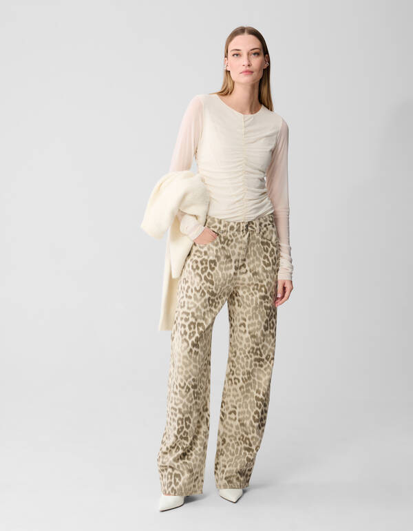 Sheering Mesh Top Gebroken Wit SHOEBY WOMEN