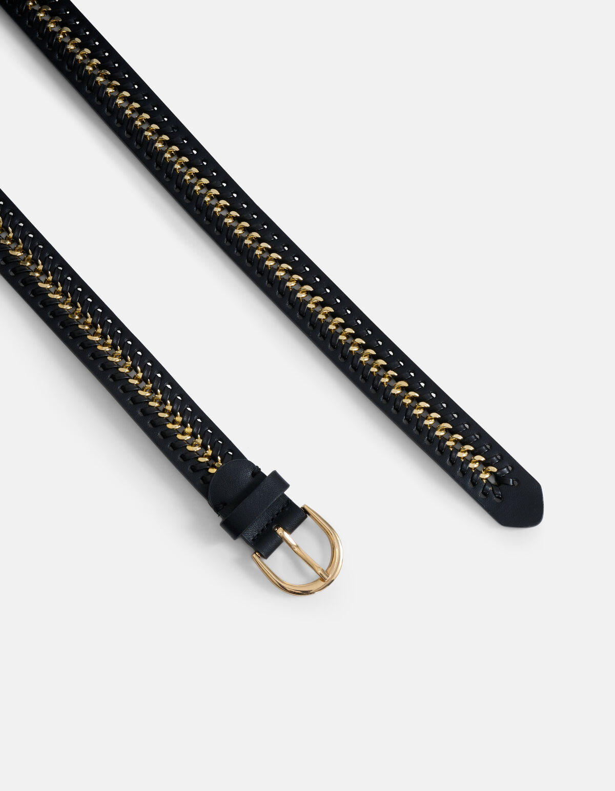 Braided Chain Riem Zwart SHOEBY ACCESSOIRES