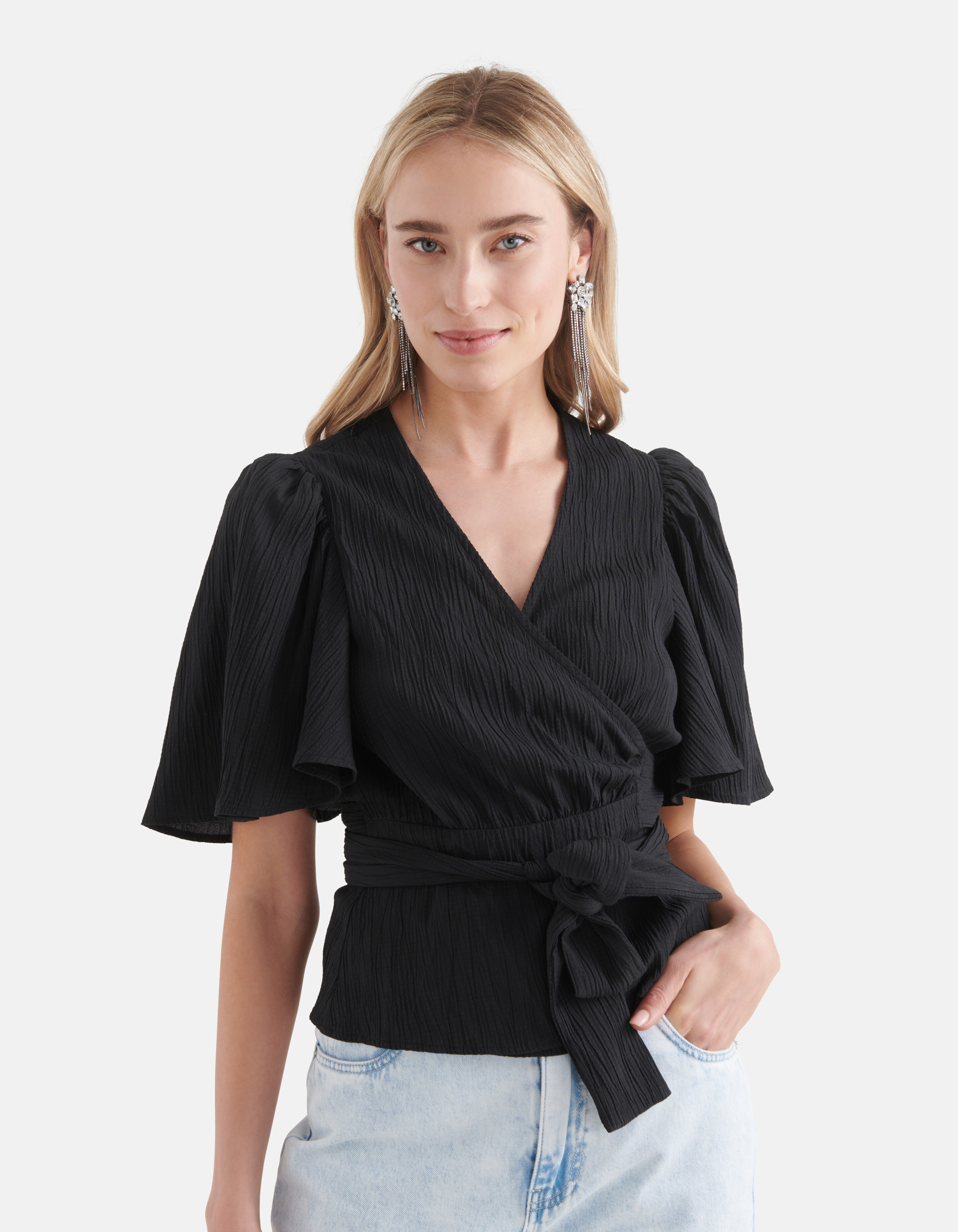 Wrap Top Zwart SHOEBY WOMEN