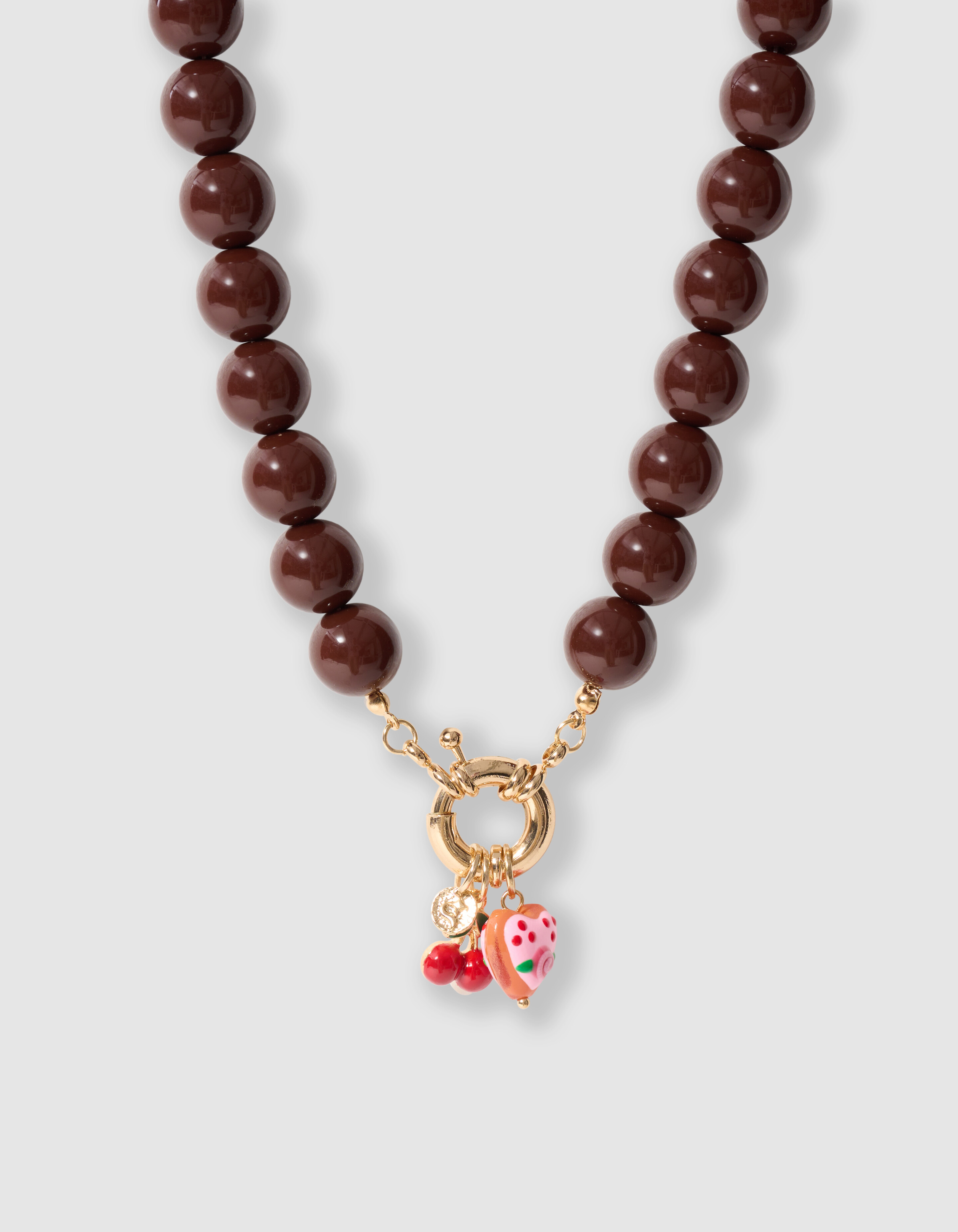Beaded Charm Ketting Bruin SHOEBY ACCESSOIRES