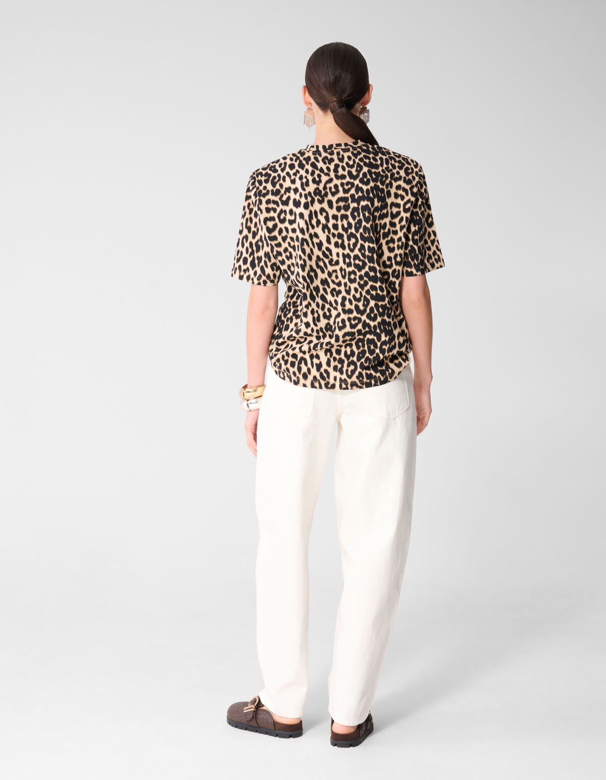 Leopard Padded T-shirt Bruin SHOEBY WOMEN