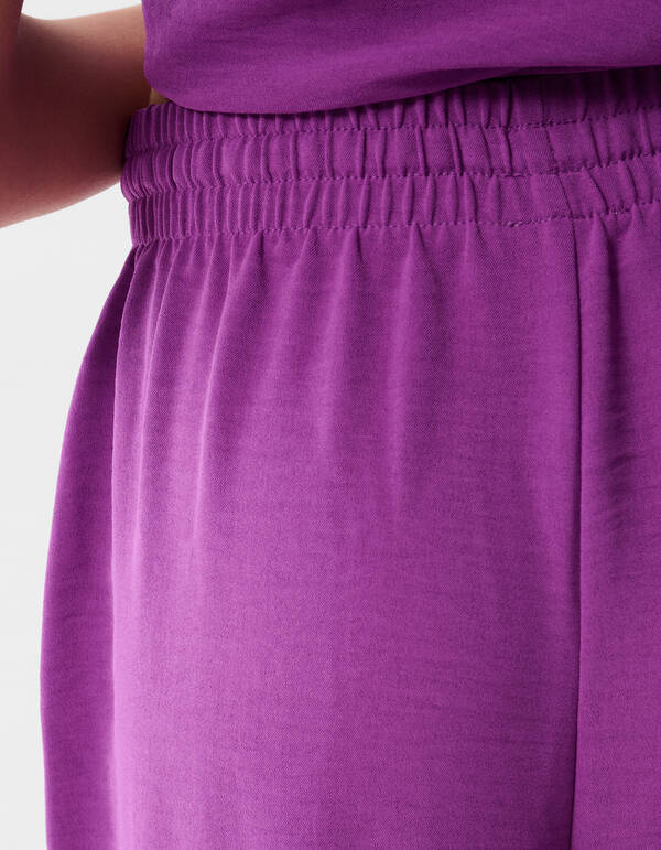 Twist Wide Leg Broek Donkerpaars SHOEBY GIRLS