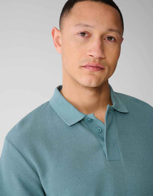 Waffle Polo Donkergroen SHOEBY MEN